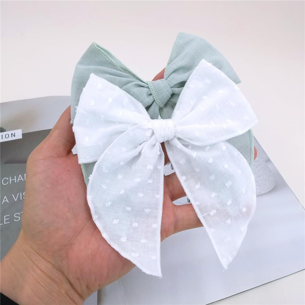 Pack Of 4 Gorgeous Fable Bow Hair Clips For Girls Women Linen Hair Bow Alligator Clips Toddler Baby Mom Young Girl Hair Accessories (Leopard)