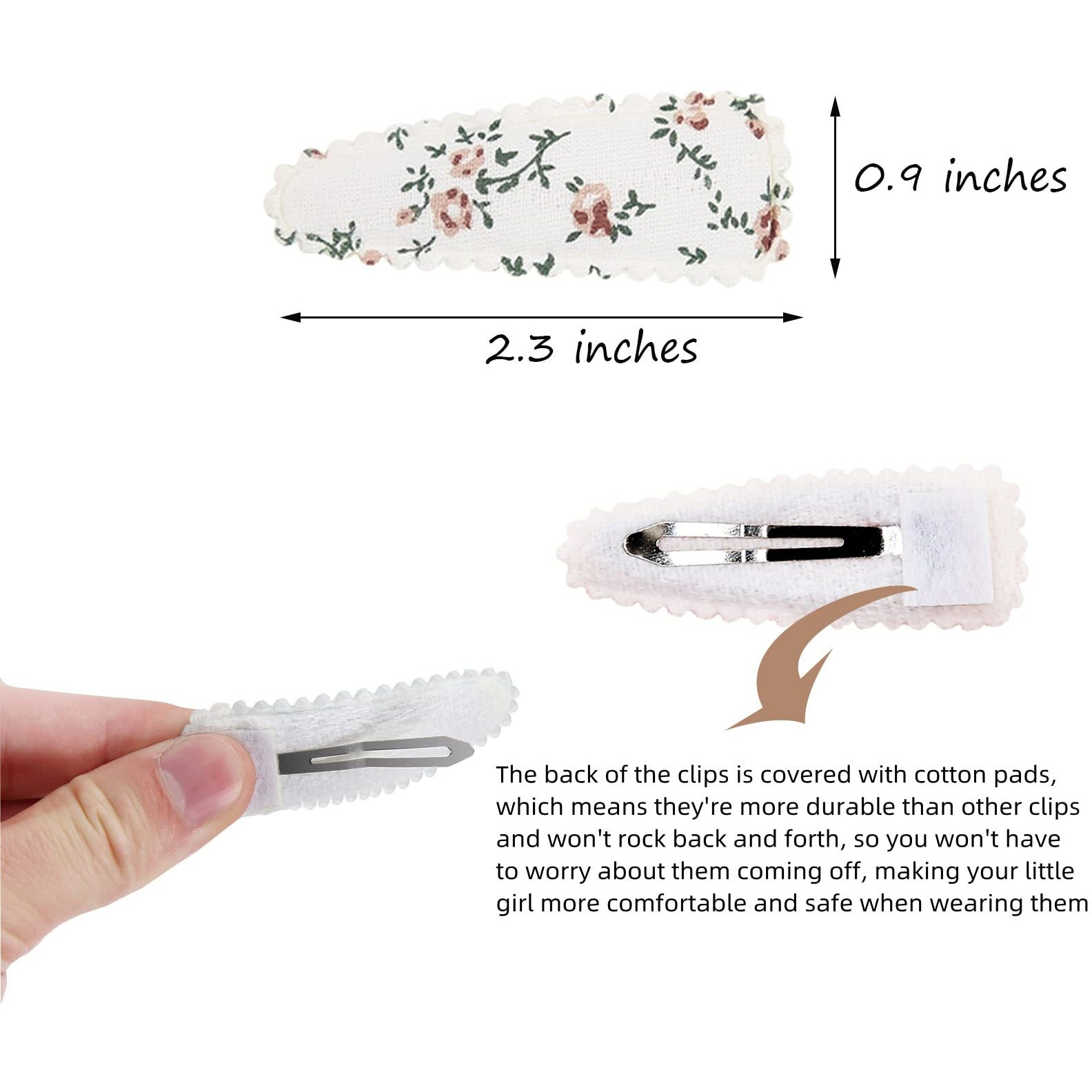 40Pcs Baby Hair Clips Flower Patterns Snap Hair Clips Wrapped By Cloth Hair Pins Baby Girls Barrettes Hair Accessories For Baby Girls Infants Toddler Kids