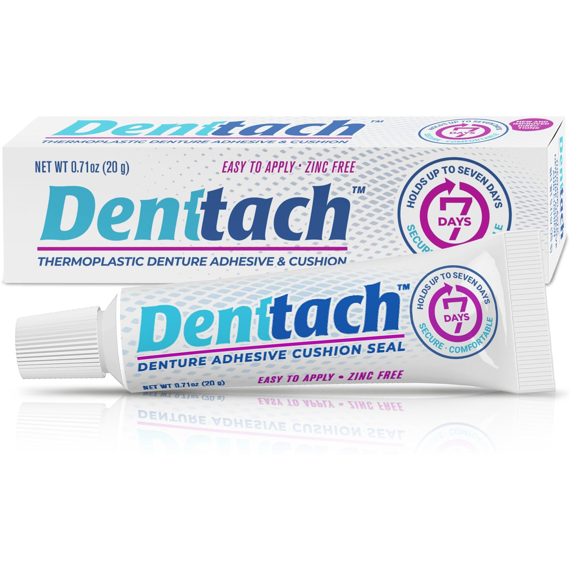 Denttach Denture Adhesive  Thermoplastic Denture Adhesive  Cushion  Reliner For Upper And Lower Dentures  Comfortable  Secure Denture Grip For Up To 7 Days  Non Glue  Zinc Free