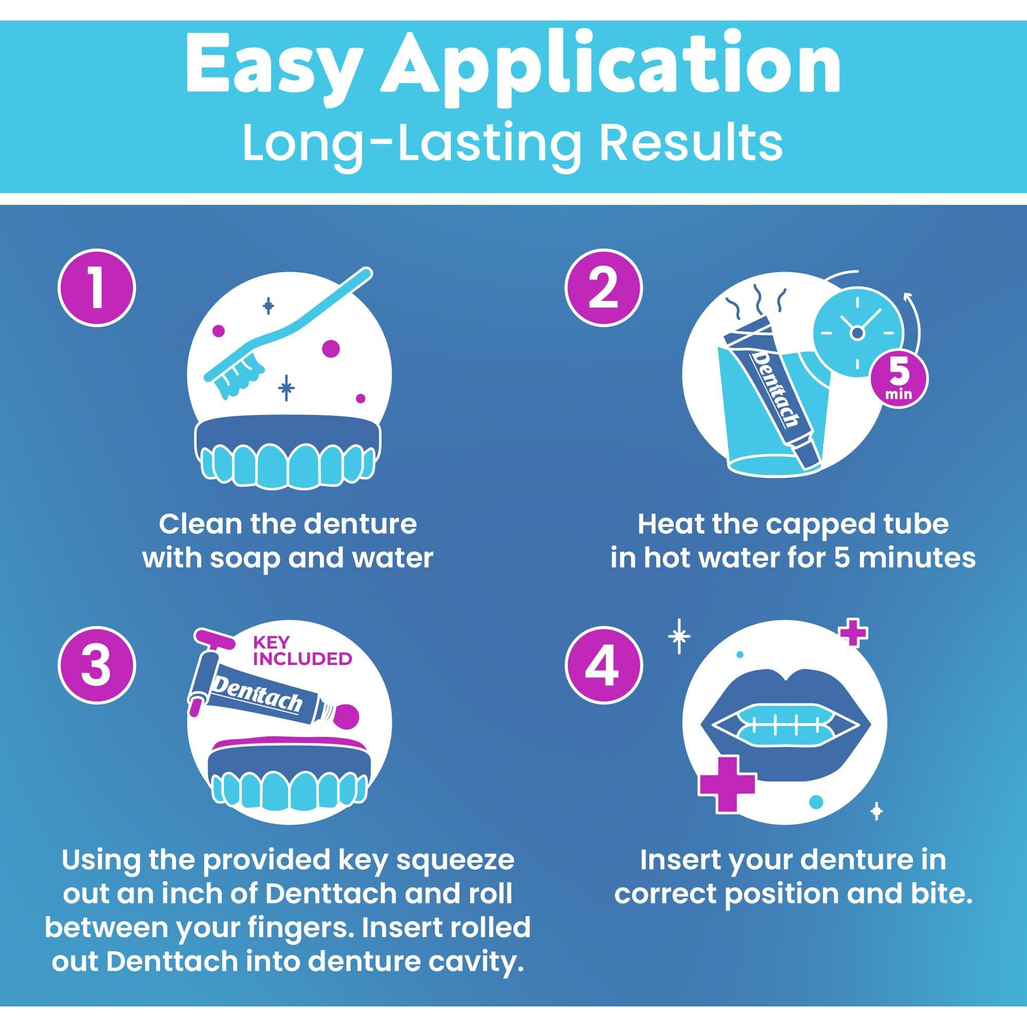 Denttach Denture Adhesive  Thermoplastic Denture Adhesive  Cushion  Reliner For Upper And Lower Dentures  Comfortable  Secure Denture Grip For Up To 7 Days  Non Glue  Zinc Free