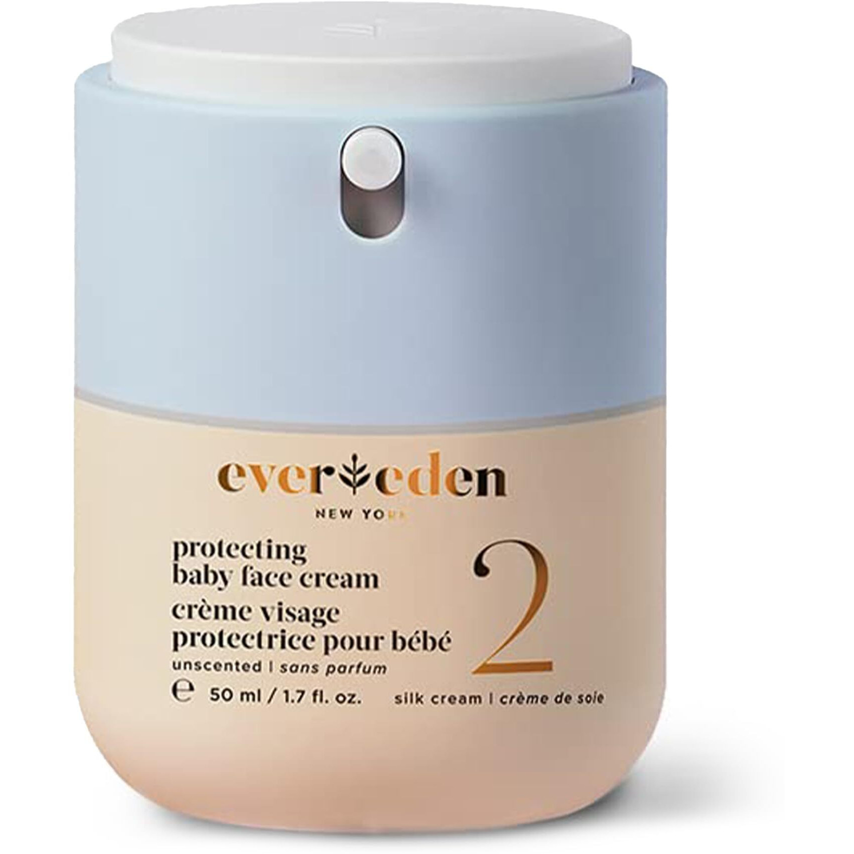 Evereden Protecting Baby Face Cream (1.7 Fl. Oz.) No.2 Silk Baby Cream - Nourishing Infant Face Moisturizer For Dry Skin & Temperate Climates - Clean And Vegan Ingredients - Fragrance-Free