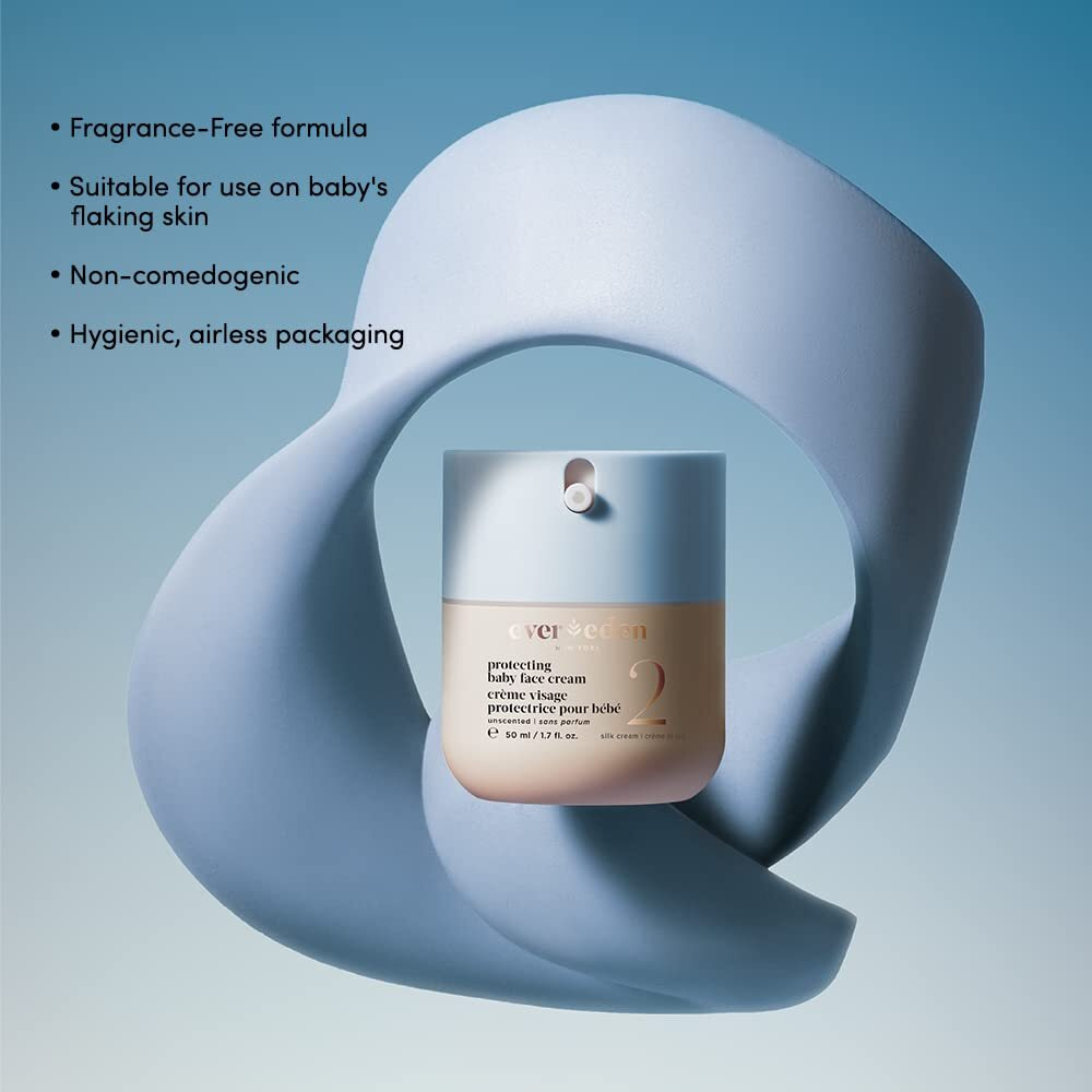 Evereden Protecting Baby Face Cream (1.7 Fl. Oz.) No.2 Silk Baby Cream - Nourishing Infant Face Moisturizer For Dry Skin & Temperate Climates - Clean And Vegan Ingredients - Fragrance-Free