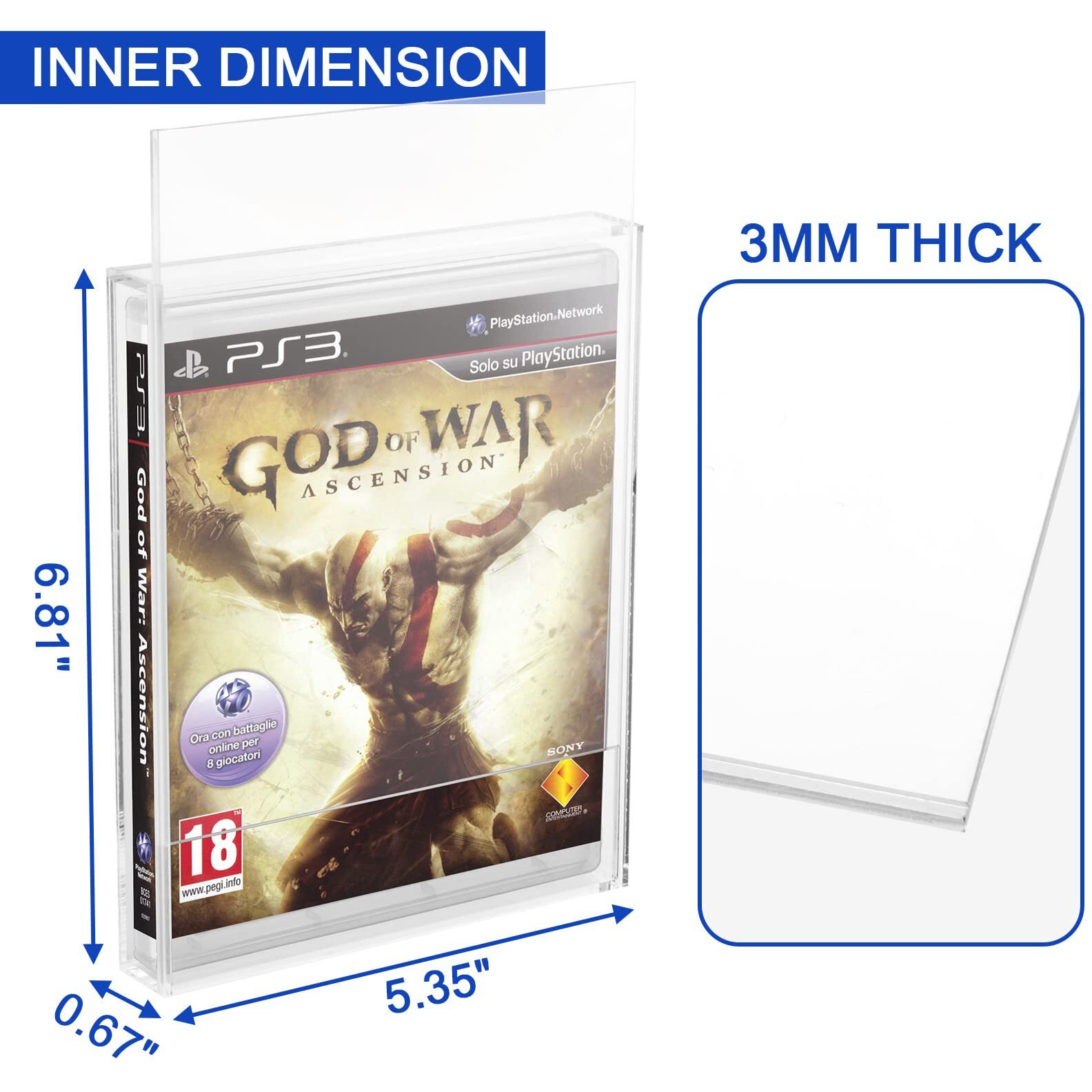 Caszlution Clear Acrylic Video Game Box Protector Case For Ps3  Ps4  Ps5  And Xbox One Game Case  3Mm Thick Dustproof Wall Storage Holder Game Protective Display Case (Pack Of 1)