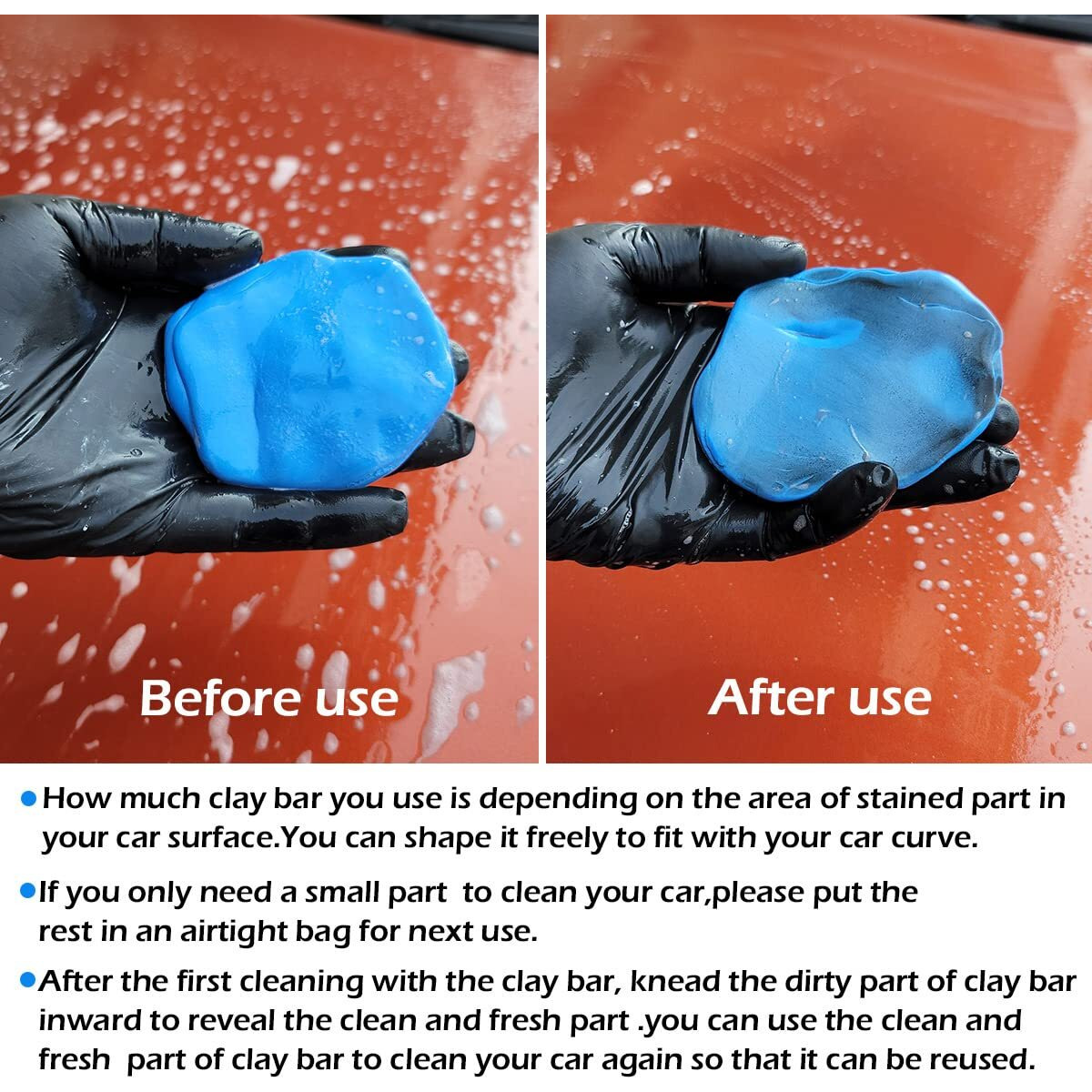 Awave Bloom Car Clay Bars Auto Detailing 400G And Clay Bar Lubricant Tablets 8 Pack(1Pcs16 Oz) Clay Bar Kit For Car Detailing Damage Free Cleaning