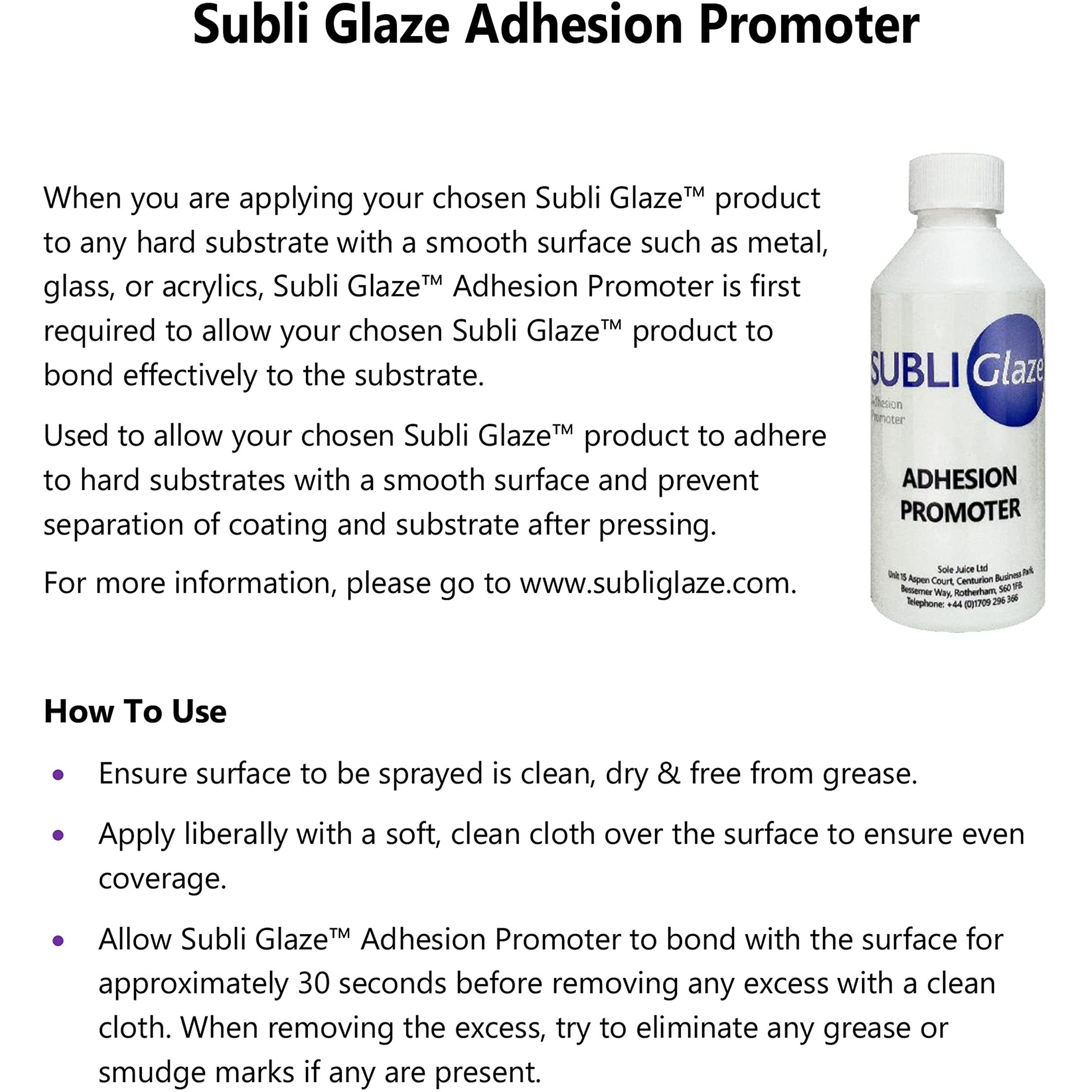 Adhesion Promoter Coating Subli Glaze Is The Only Do-It-Yourself Sublimation Coating Solution Designed To Enable Sublimation Decoration On A Wide Range Of Surfaces