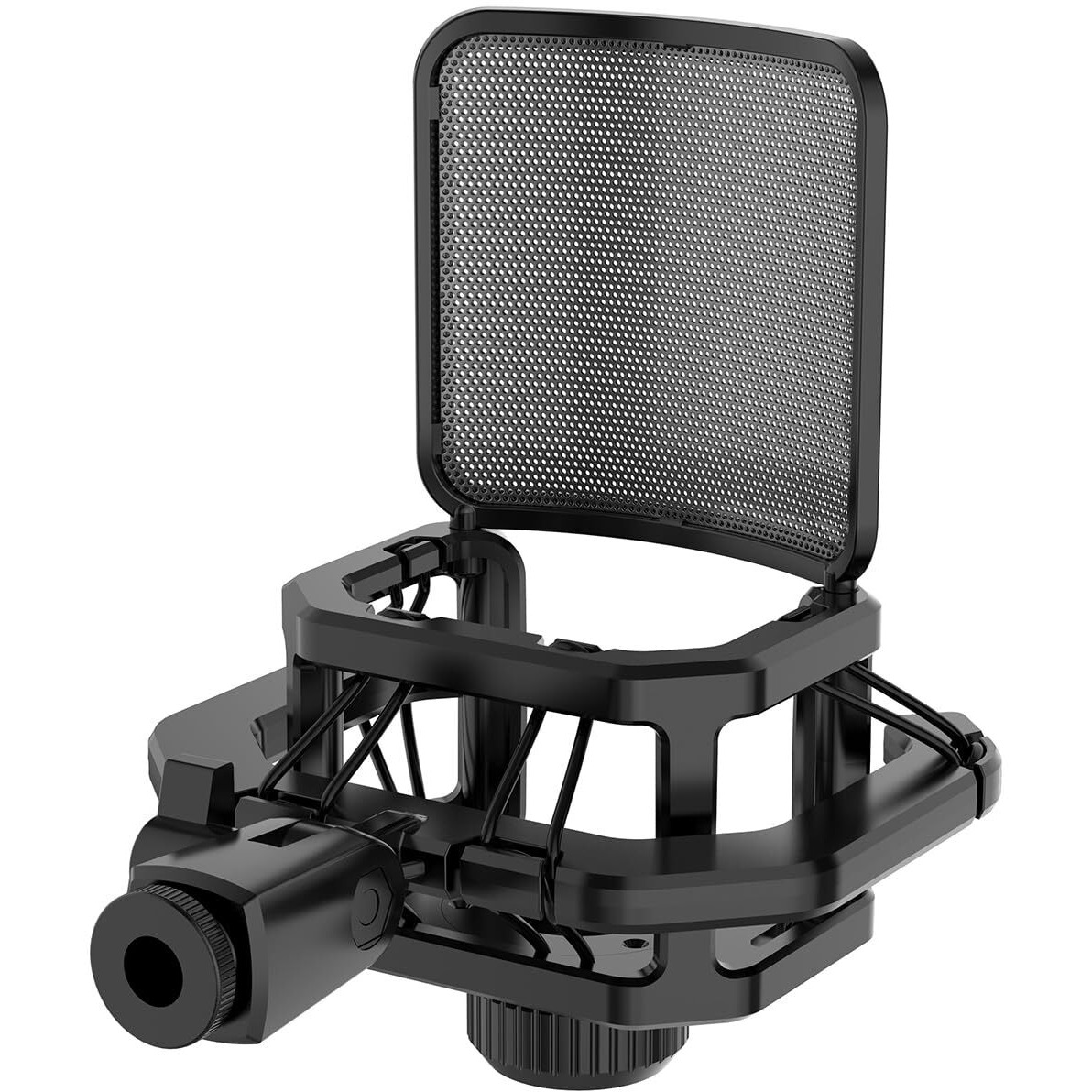 Microphone Shock Mount With Filter Screen For Lewitt Ray Lct-240 Pro Lct 440 Pure Lct 441 Flex Compatible With Protruding Stems (D23 Mm) Like The Akg C Series Ect (Black)