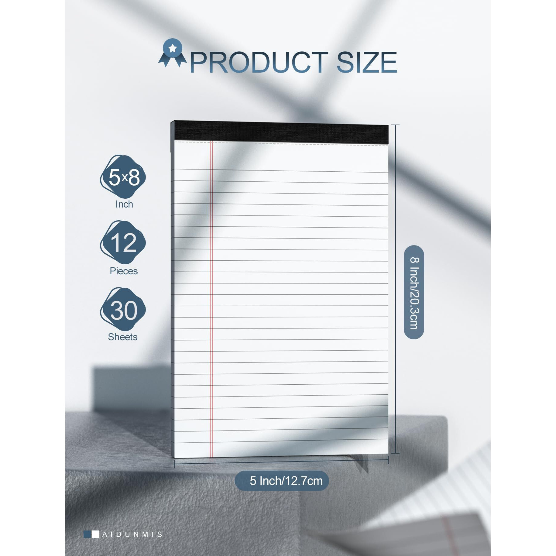 12 Pack Note Pads 5X8 Small Legal Pads White Notepads 5X8 Inch 80 Gsm Paper Pads With 30 Sheets Per Notepad Small Writing Pads Notebook For Work White Lined Note Pads Small Legal Notepads For School