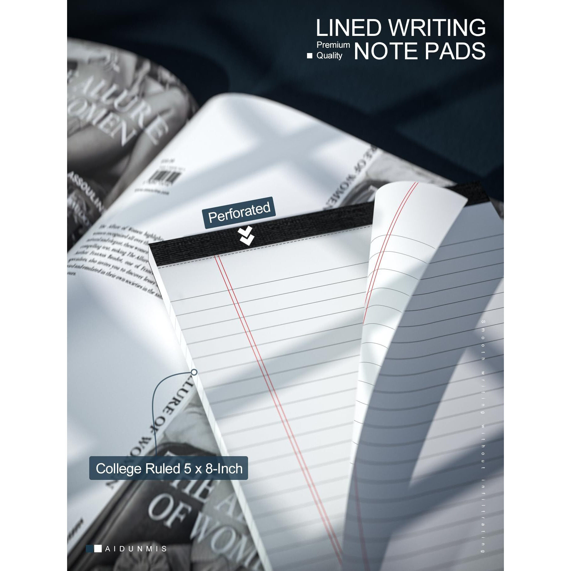 12 Pack Note Pads 5X8 Small Legal Pads White Notepads 5X8 Inch 80 Gsm Paper Pads With 30 Sheets Per Notepad Small Writing Pads Notebook For Work White Lined Note Pads Small Legal Notepads For School