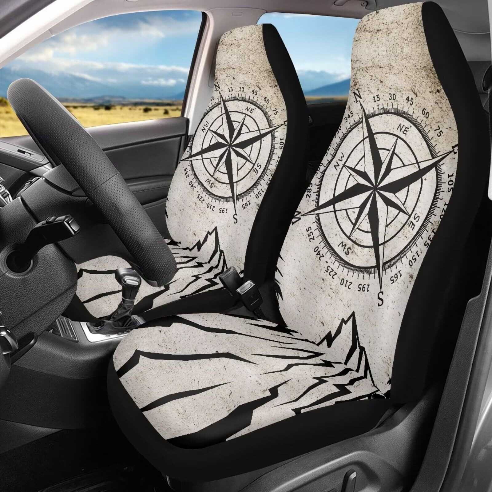 Toaddmos Speedometer Car Front Seat Cover Set Soft Driver Seat Cover Comfort Bucket Seat Covers Full Protection Saddle Blanket Cushion Cover Universal Fit For Suv Truck Sedan 2 Pack