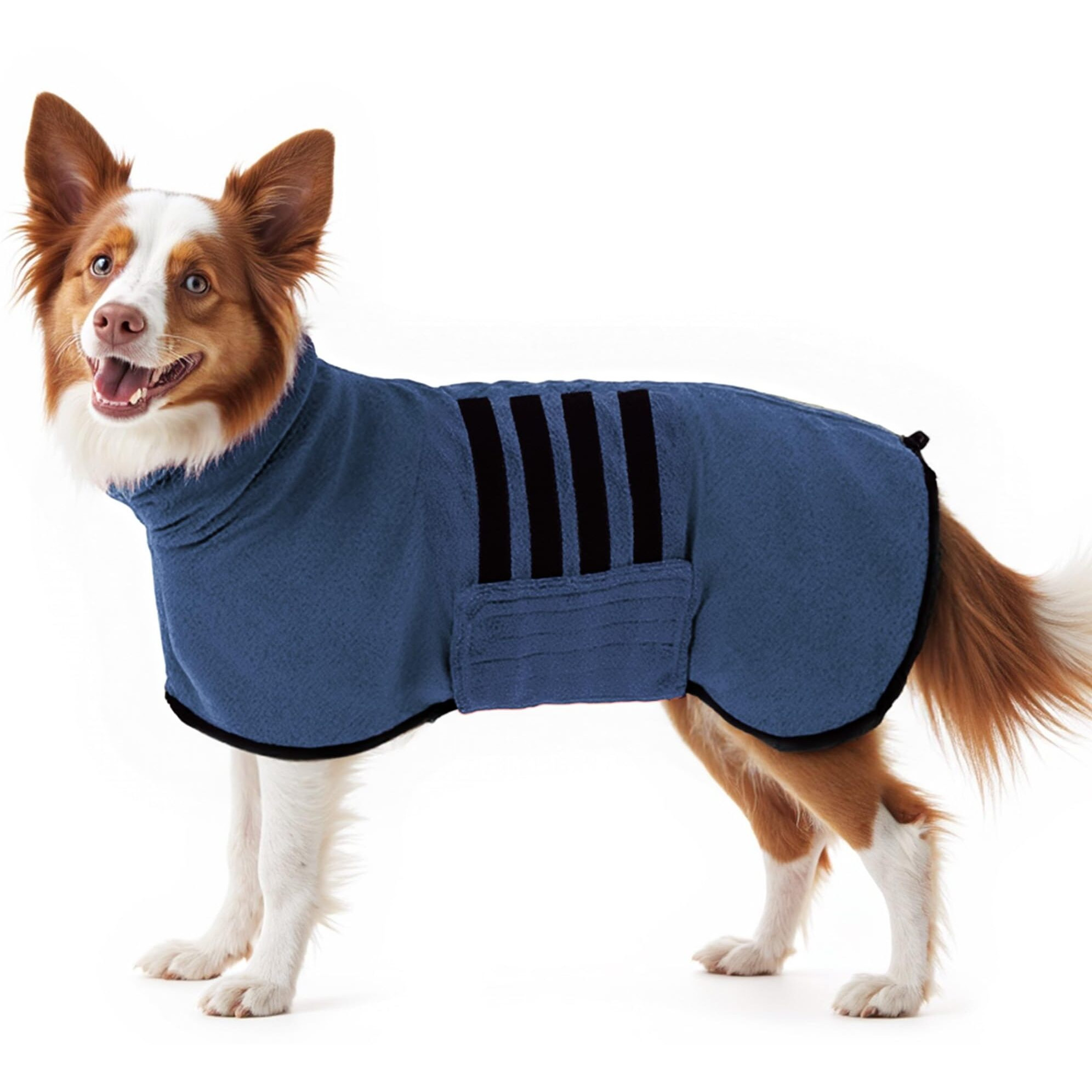 Hezzluv Microfibre Dog Bathrobe Towel Wrap Super Absorbent Dog Drying Coat Bath Robe For Puppy  Medium & Large Dogs  Fast Drying  Adjustable