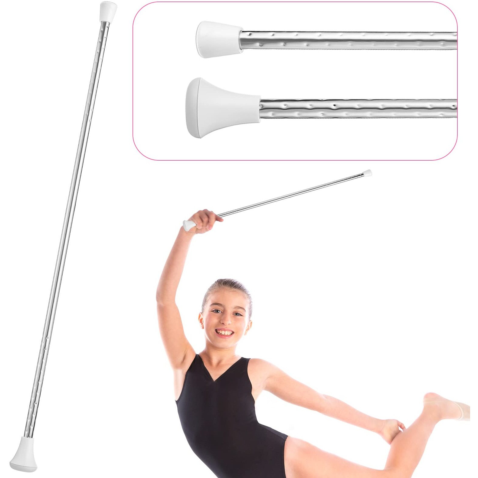 Hydren Twirling Baton For Unisex Kids' Gymnastics Dance Metal Marching Band Parade Baton Stick For Talent Shows  Artistic Dancing(24 Inch)