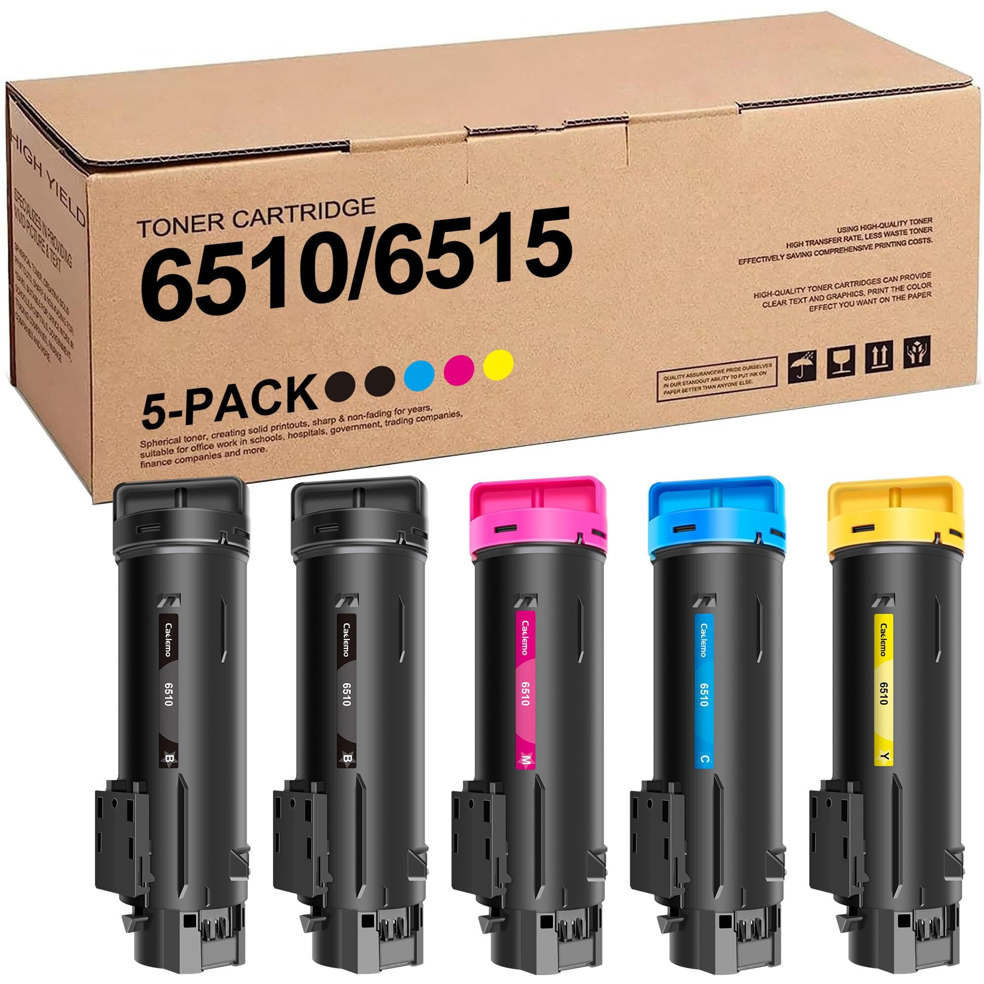 Workcentre 6515 Toner Phaser 6510 Toner Replacement For Xerox Workcentre 6515 Toner Phaser 6510 Toner Cartridge Compatible With Xerox Phaser 6510Dni 6510N Workcenter 6515Dni 6515Dn(5 Pack