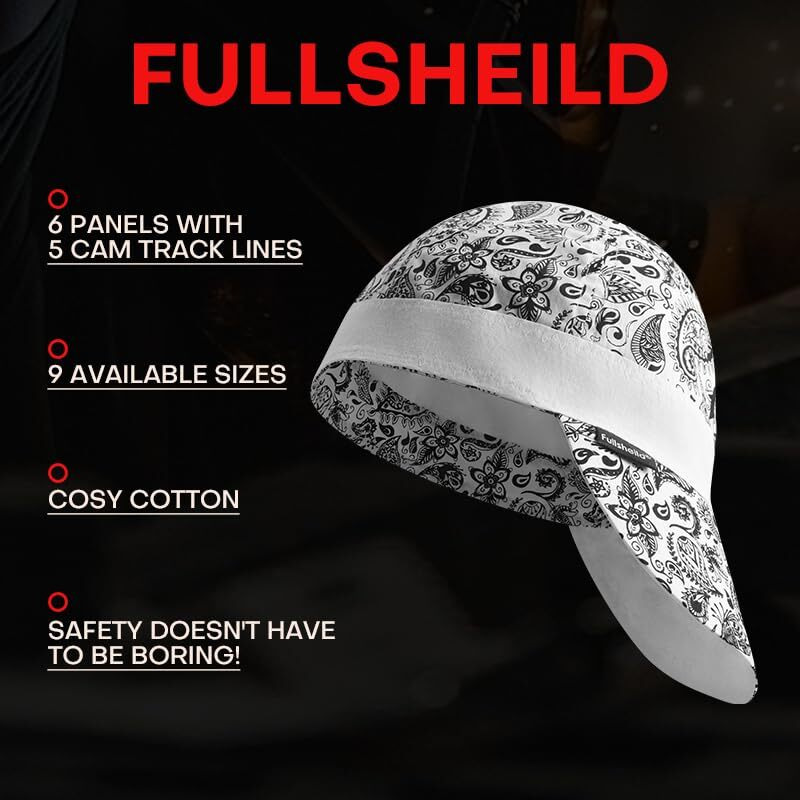 Fullsheild Reversible Welding Cap Flame Resistant Cat 2 Protective Fr Welder Hats 6 Pannel Lightweight Printed For Men Women