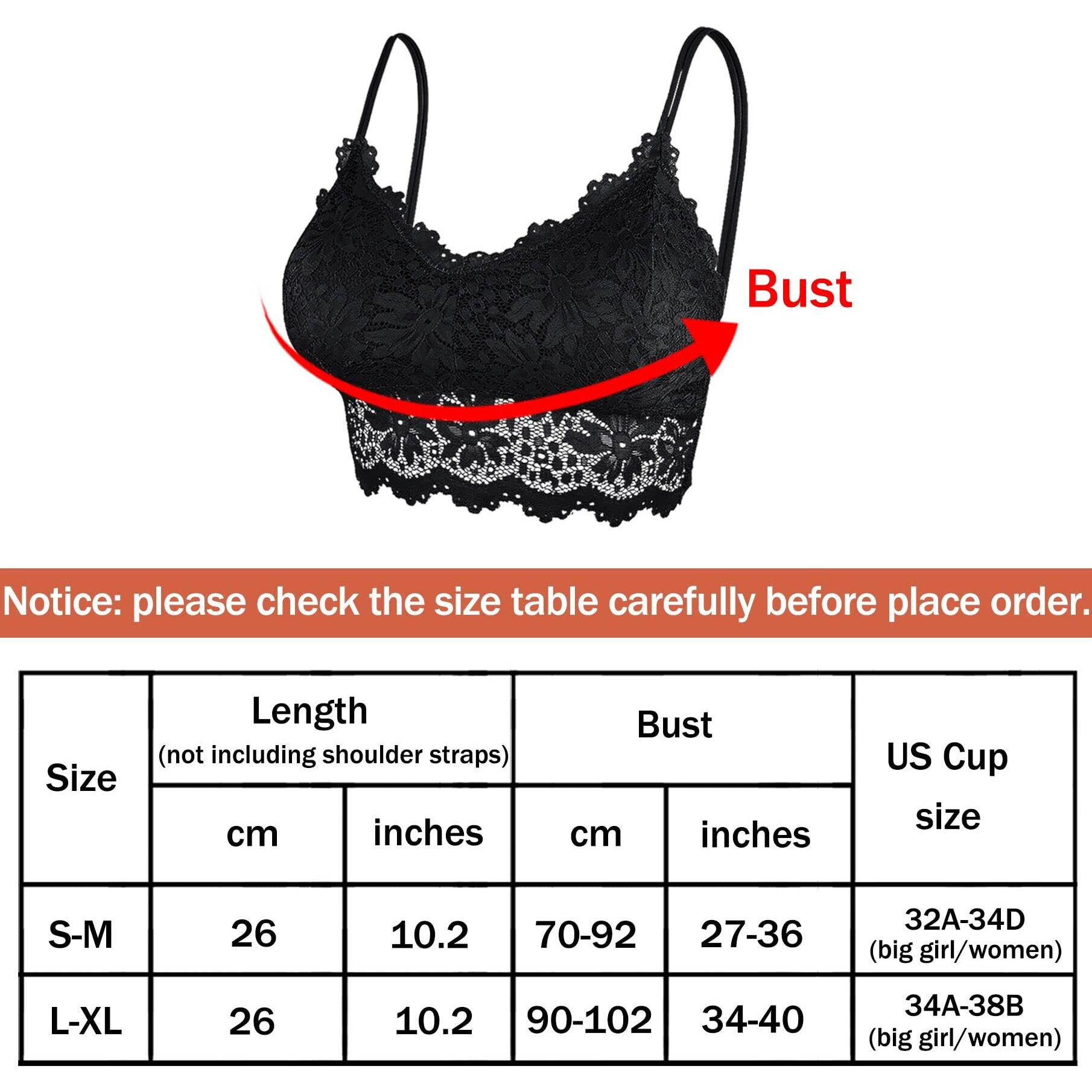 Duufin 5 Pcs Lace Bralettes For Women Bralette Padded Lace Bandeau Bra  S-M