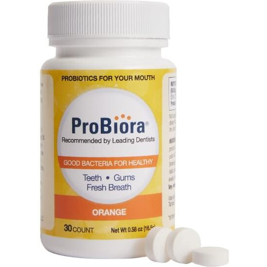 Probiora Oral-Care Chewable Probiotic Tablets | Probiotic Supplement For Women & Men | Healthier Teeth & Gums | Fresher Breath | Whiter Teeth | Better Overall Health | 30 Count | Orange
