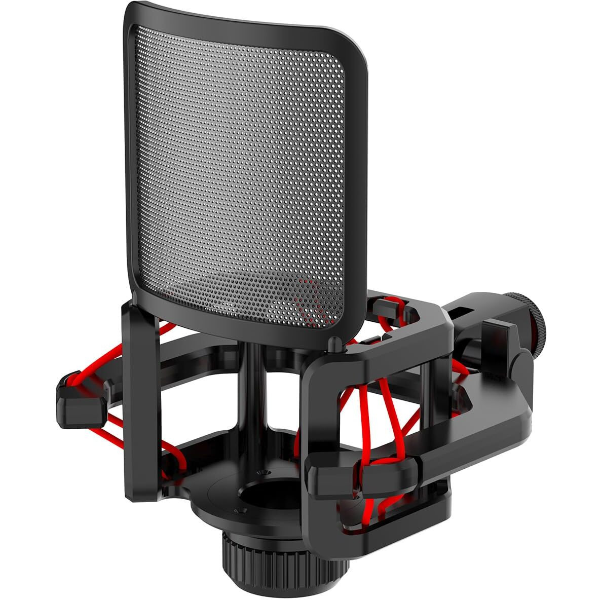 Microphone Shock Mount With Filter Screen For Lewitt Ray Lct-240 Pro Lct 440 Pure Lct 441 Flex Compatible With Protruding Stems (D23 Mm) Like The Akg C Series Ect (Red)