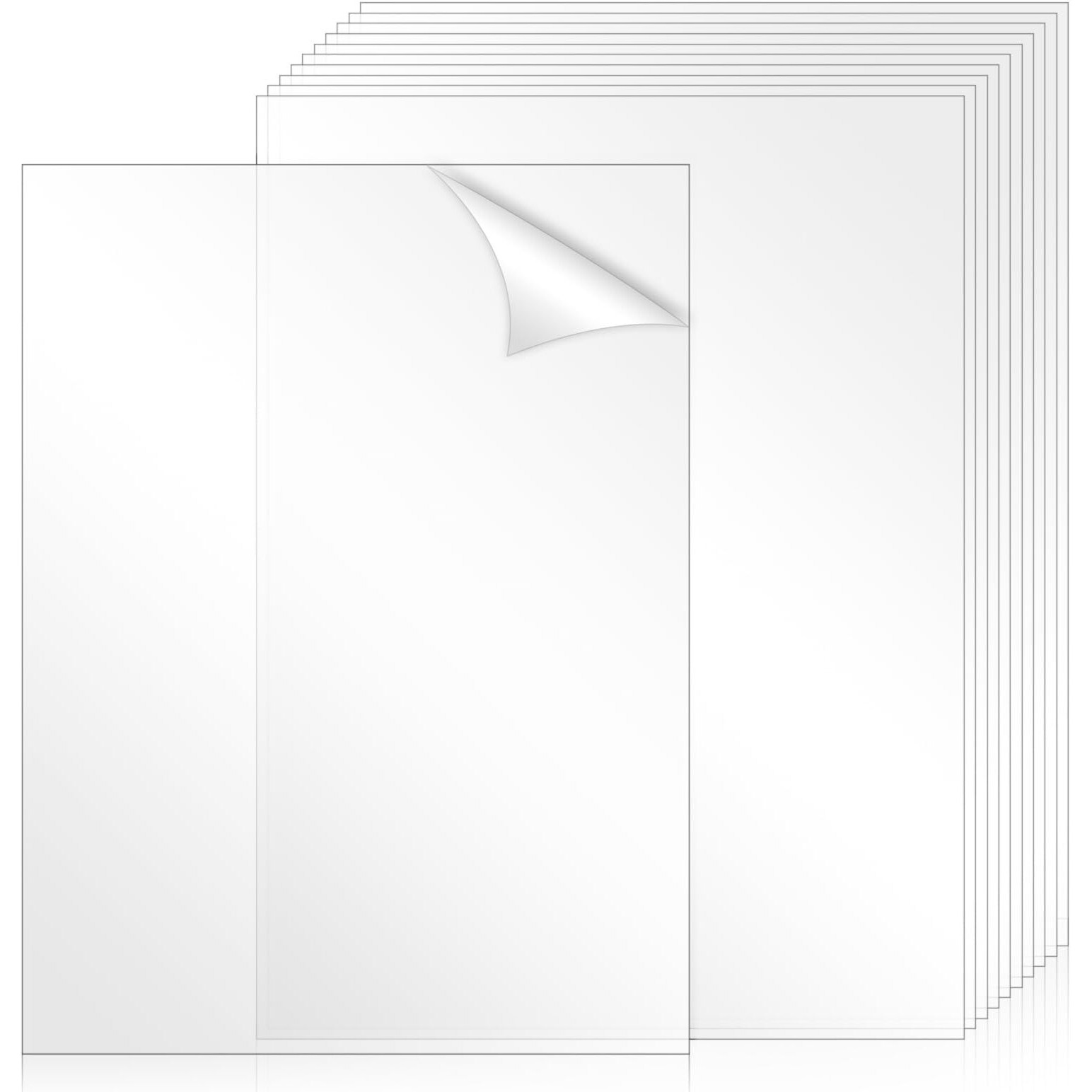 Tkonline 10 Pcs Plexiglass Sheets  Clear Pet Sheet Panels  Clear Acrylic Plastic Sheet For Picture Frame  Invitations  Poster Frames Plastic Board (10  8.5"" X 11""  0.5Mm Thick)
