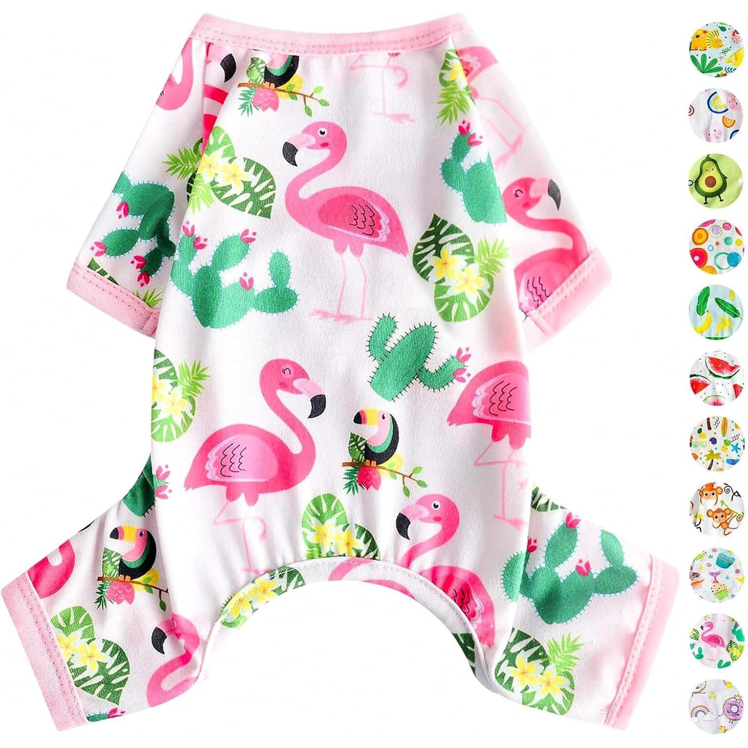 Dog Pajamas Pjs Summer Dog Clothes For Small Dogs Girl - Boy - Medium Size Dogs  Soft Stretchy Puppy Clothes Fall Doggie Onesies Cat Pet Jammies Outfit Flamingo Pink