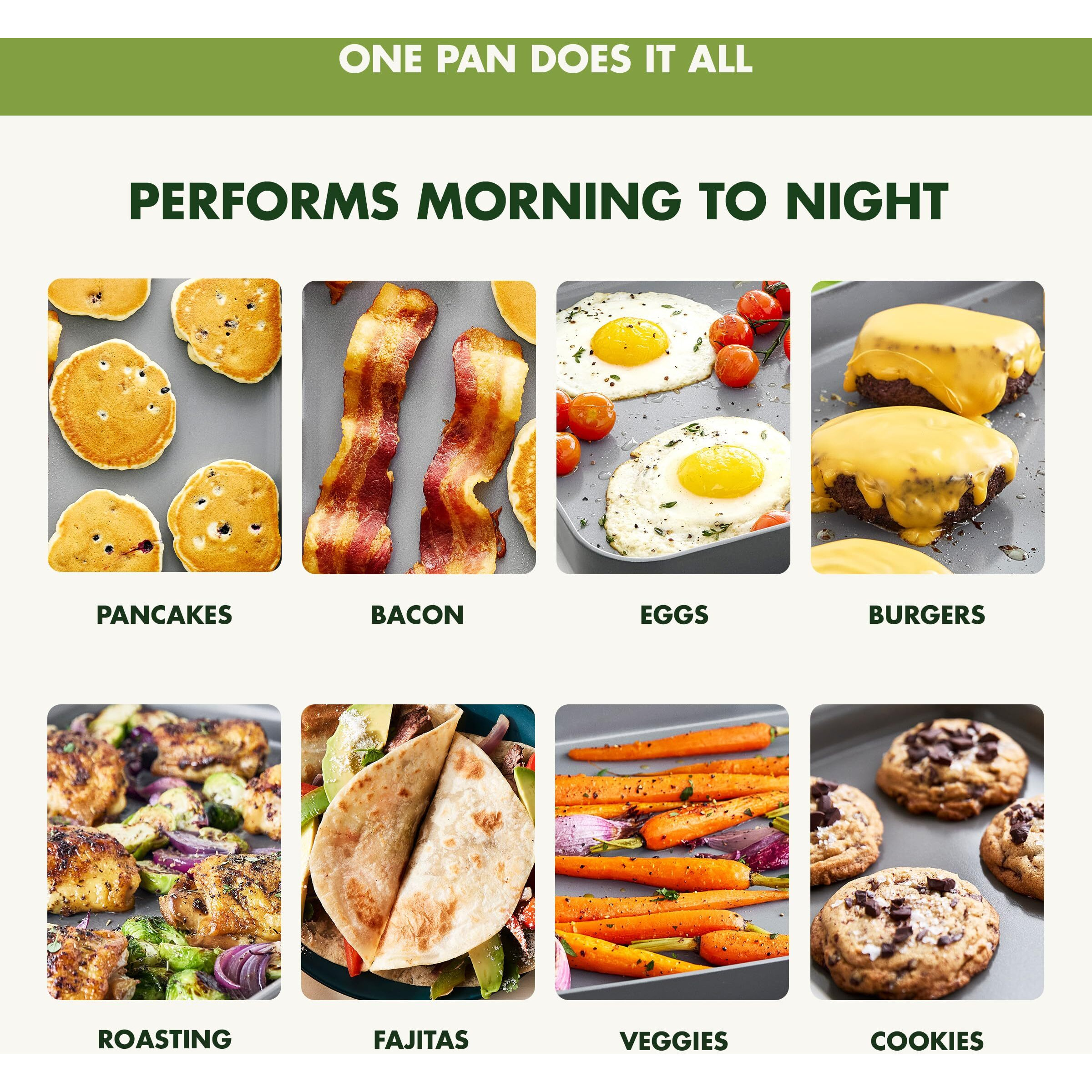 Greenpan Valencia Pro 18"" X 11"" Double Burner Griddle Pan  Induction Suitable  Ceramic Nonstick Pfas-Free  Rectangular Stovetop Cookware  Stainless Steel Handles  Dishwasher  Oven & Broiler Safe  Gray