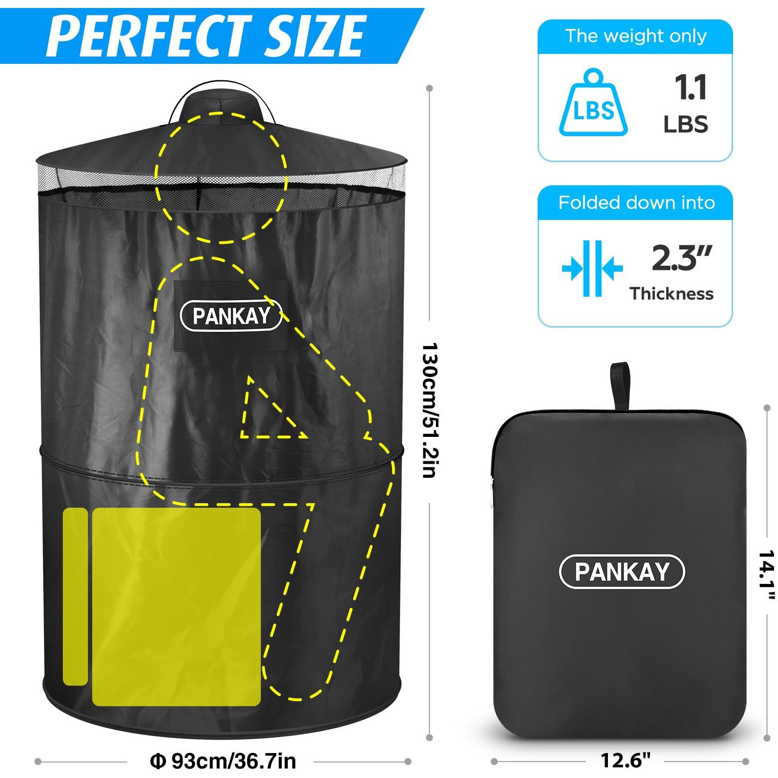 Pankay Pop Up Privacy Tent  Portable Outdoor Camping Bathroom Toilet Tent  Collapsible Shelter For Camping & Emergency - Lightweight & Sturdy  Easy Set Up  Foldable - With Carry Bag
