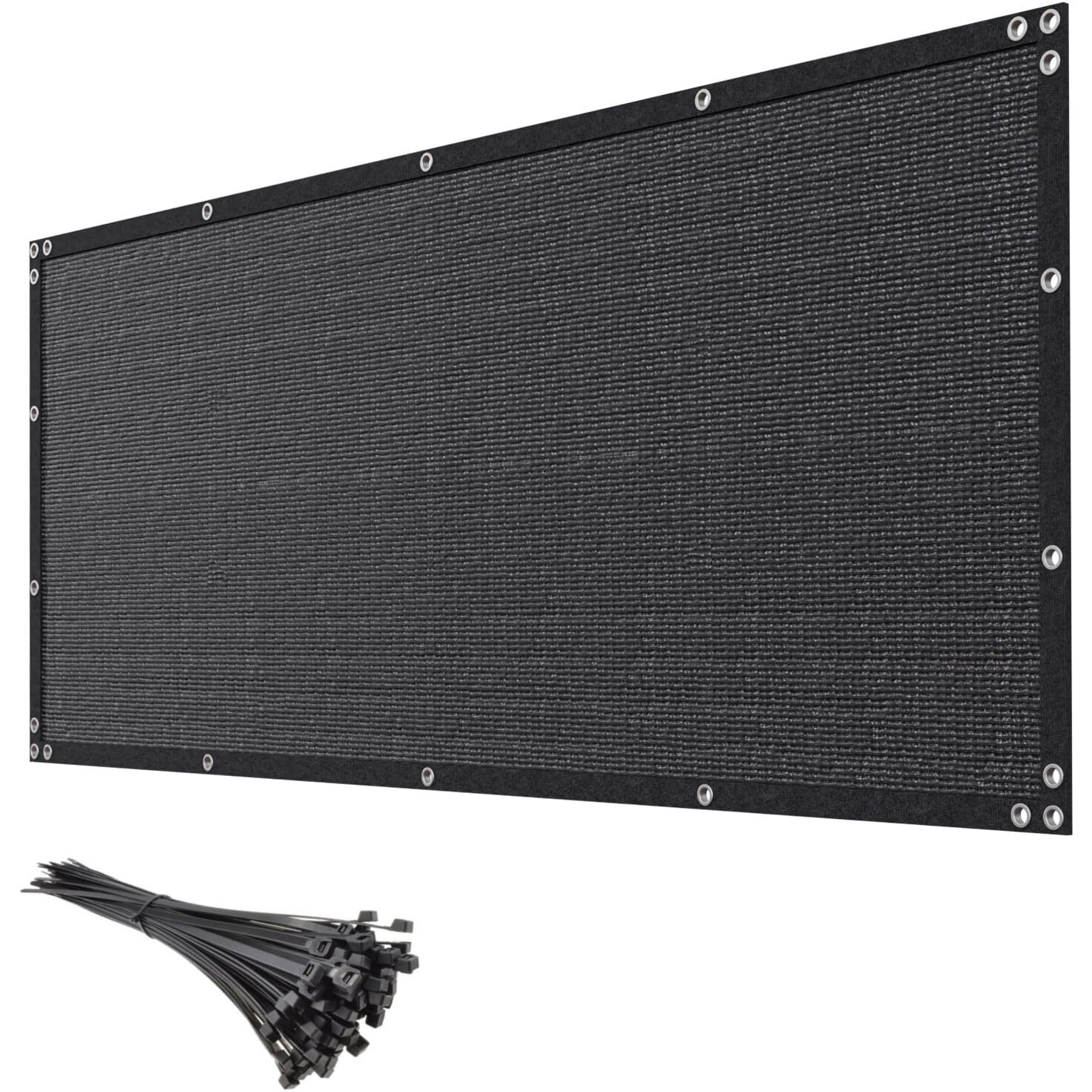 Mychoiii 6Ft X 100Ft Black Privacy Screen Fence 90% Blockage Heavy Duty Fencing Mesh Shade Net Cover For Outdoor Wall Garden Backyard Porch Patio Balcony