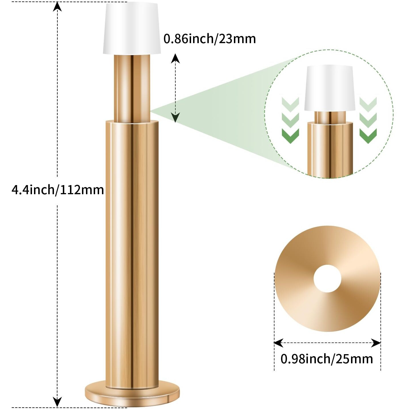 Kolako Door Stoppers For Wall  Spring Door Stop  4.4 Inch Door Stoppers For Bottom Of Door 4 Pack Long Door Stops Bumper Wall Protector  Rose Gold