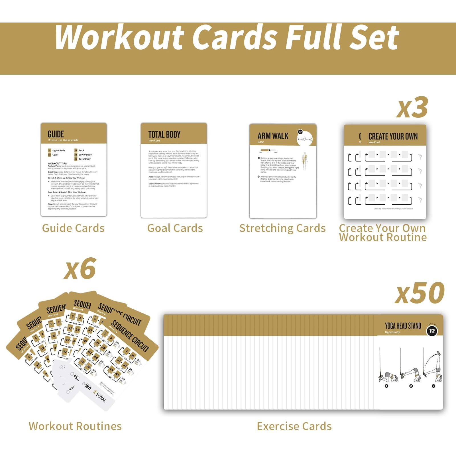 Elaory Suspension Workout Cards  62 Exercises Cards Deck Large Size 5"" X 3.5"" Fitness Cards For Women & Men  Beginner Fitness Guide To Training Exercises At Home Or Gym (Suspension  Vol 2)