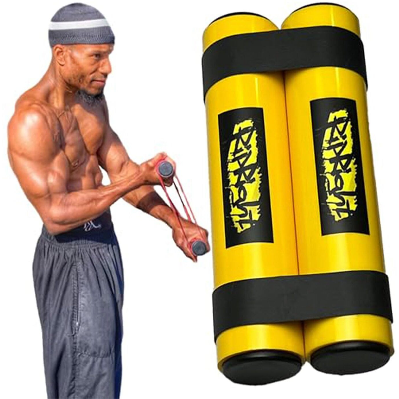 Ripright Ripstick - Get Ripped Quick Strength And Resistance Training  Upper Body  Shoulder And Joint Rehab (Yellow/Black)
