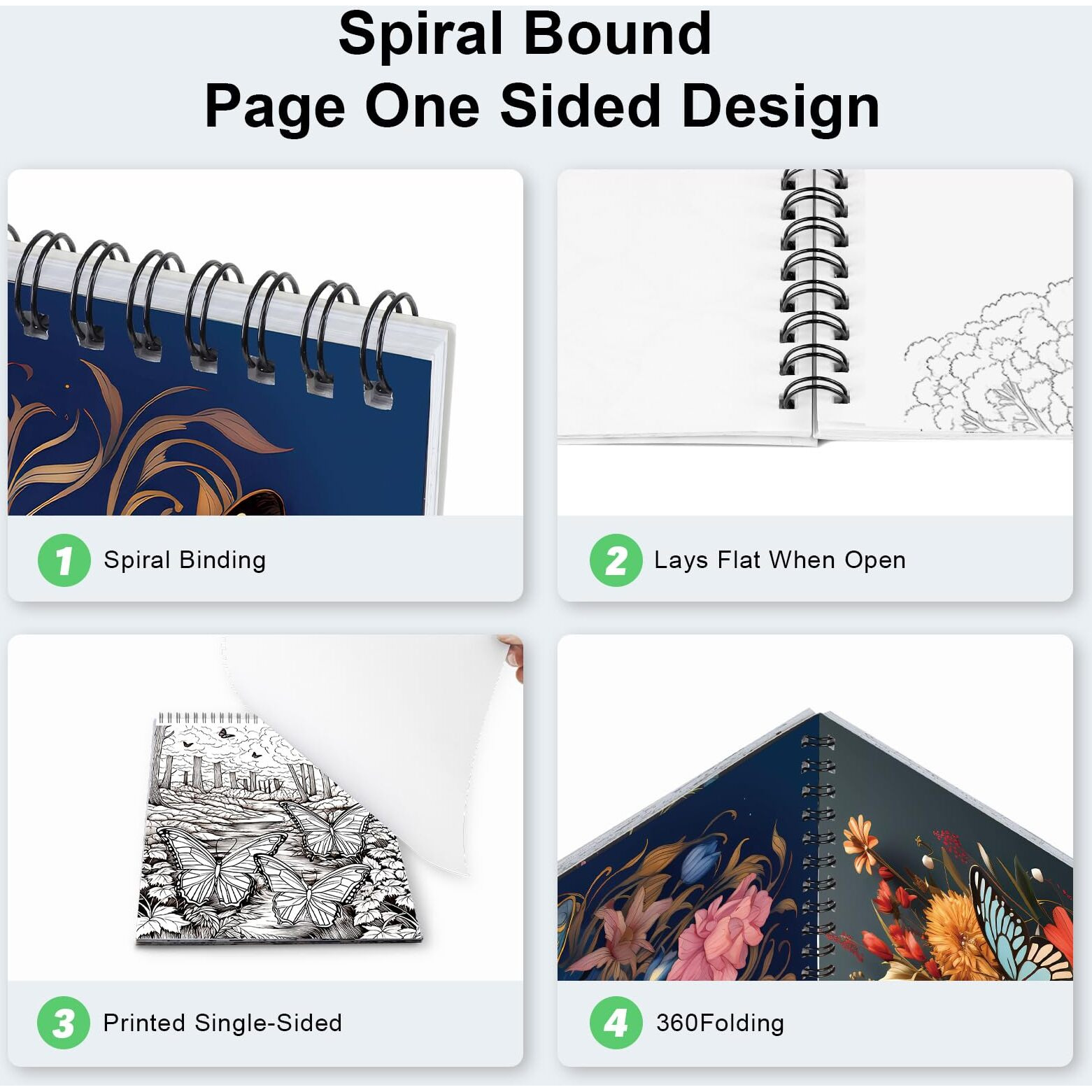 Adult Coloring Book For Women Relaxation Spiral Bound Thick Paper Page One Sided Design Gifts Arts And Crafts For Women To Relax  Anxiety And Depression 30 Colorful Coloring Pages Of Dream Butterfly