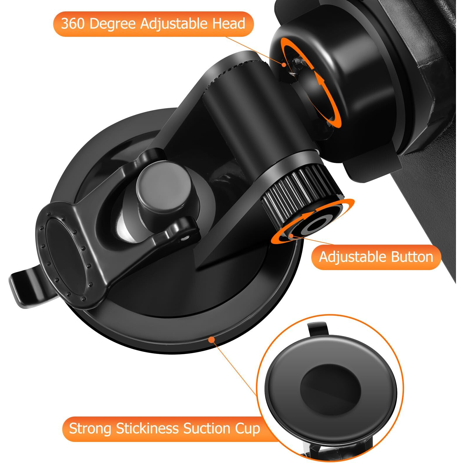 12'' Large Rear View Mirror With Suction Cup  Stick On Universal Frameless Inside Rearview Blue Mirror With Parabolic Wide Angle Mounted On Windshield For Car Marine Auto Boat Truck Suv Van (White)