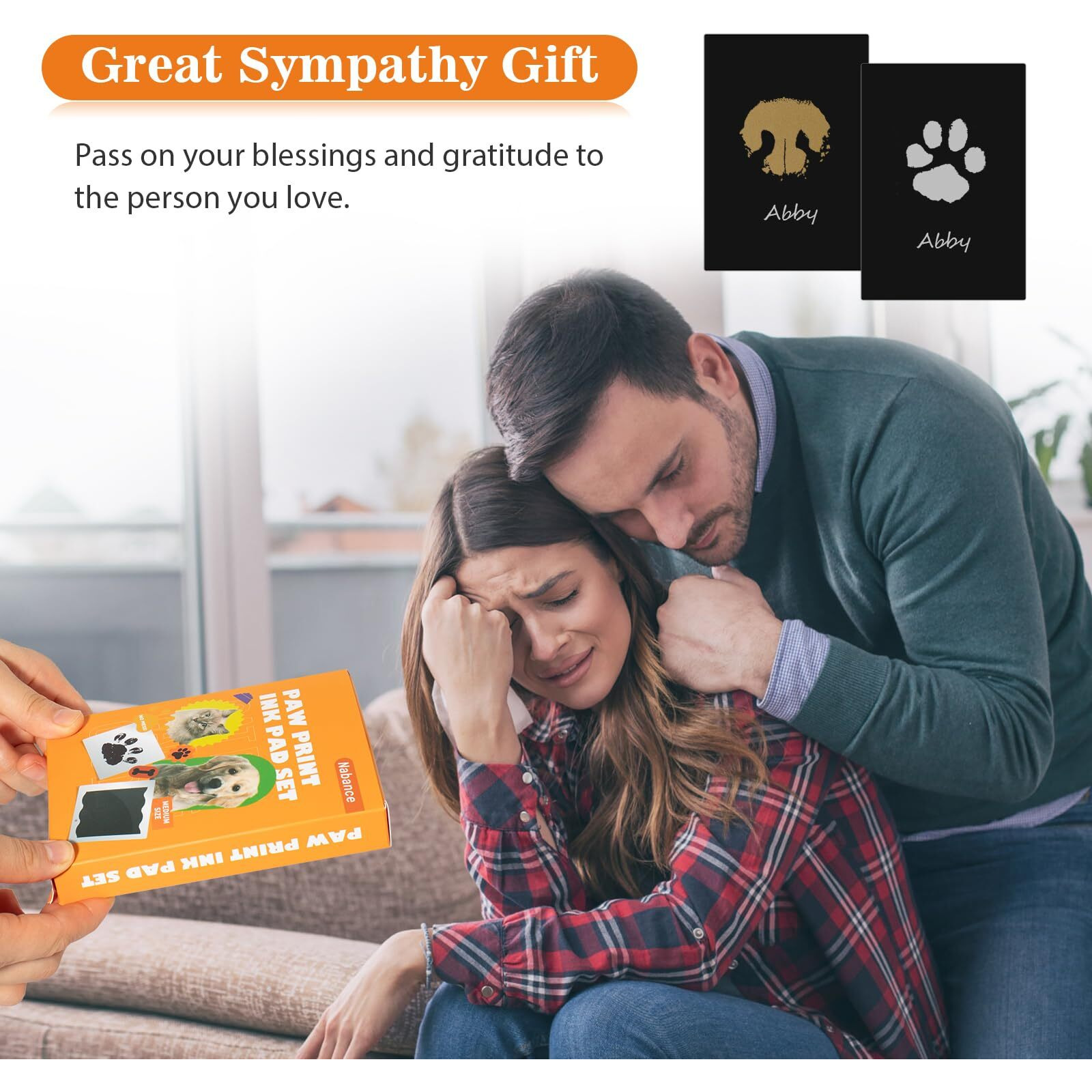 Nabance Dog Paw Print Kit  Paw Print Kit For Dog Cats  Pet Paw Print Impression Kit With 4 Gold And Silver Inkless Print Pads  8 Black Imprint Card  Dog Nose Print Kit  Ink Pad For Dog Paw Prints