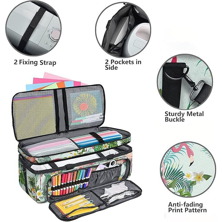 Imagining Carrying Case For Cricut Maker 3  Maker 4  Double-Layer Machine Bag With Cover For Cricut Explore 4  Explore 3  Explore Air 2  Storage Organizer For Cricut Accessories And Tools