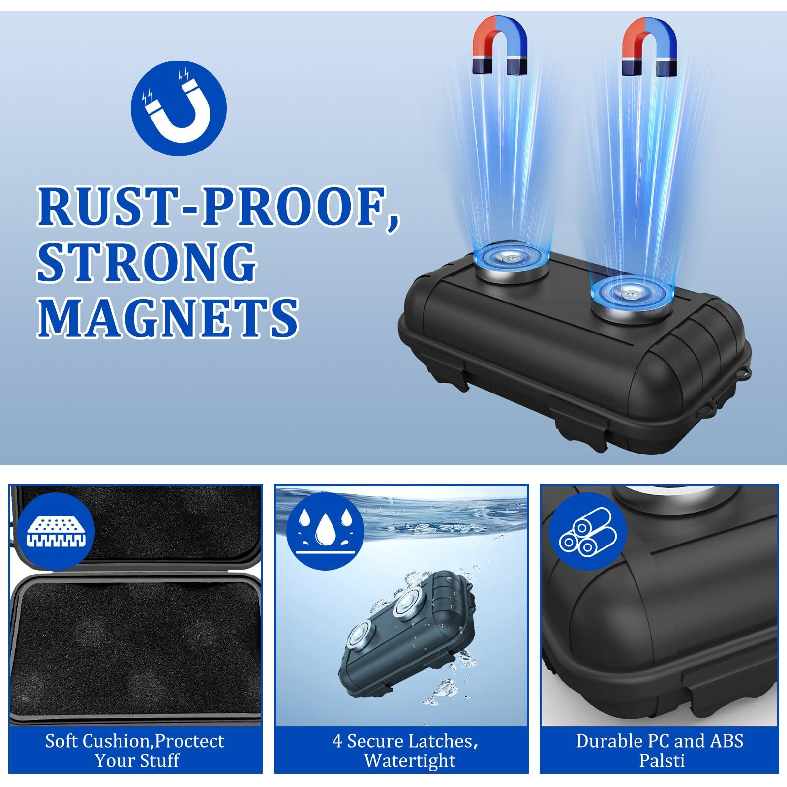 Magnetic Key Box  Magnetic Key Holder Under Car  Hide A Key Magnetic Car Waterproof Key Holder Key Hider Key Case For Outside Travel  Magnetic Hide A Key Box For Cars  Suv  Truck - Black  2 Pack