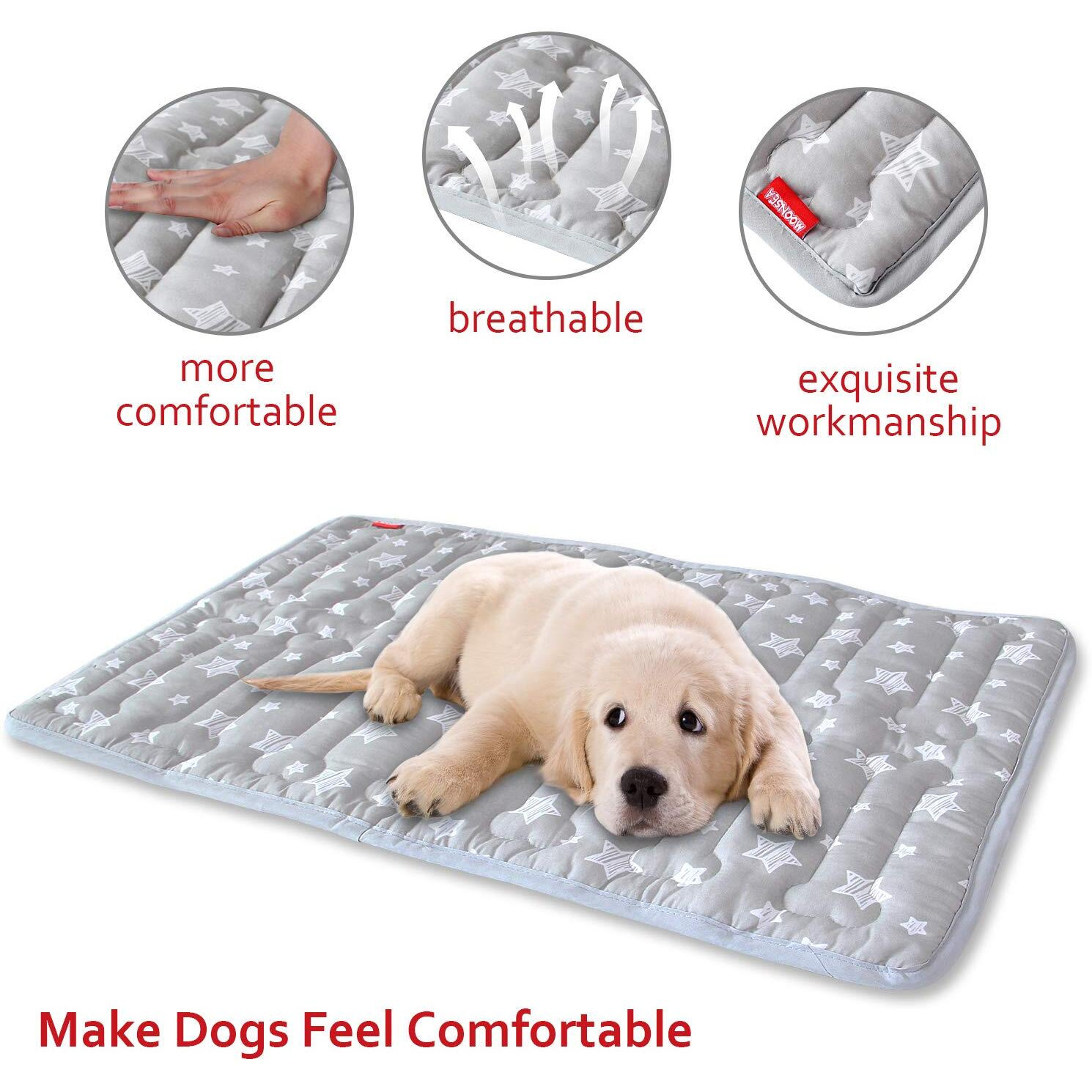 Dog Crate Mat (24 "" X 18 "")  Soft Dog Bed Mat With Cute Prints  Personalized Crate Pad  Anti-Slip Bottom  Machine Washable Kennel Pad