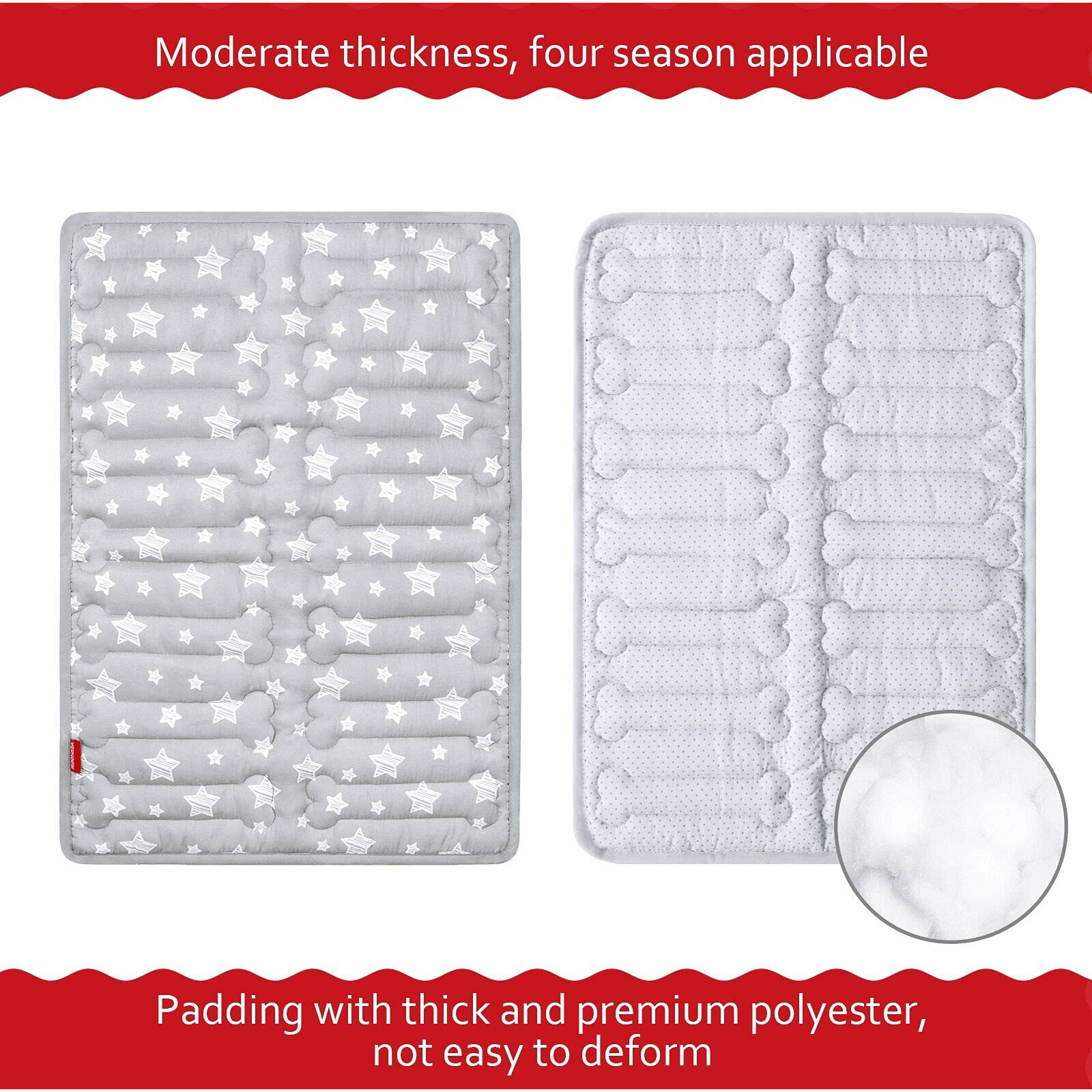 Dog Crate Mat (24 "" X 18 "")  Soft Dog Bed Mat With Cute Prints  Personalized Crate Pad  Anti-Slip Bottom  Machine Washable Kennel Pad