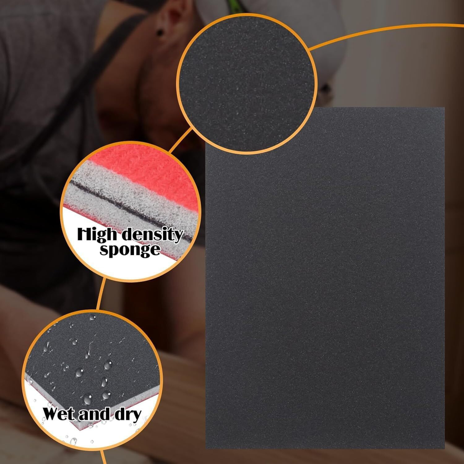 Louzago 20 Pcs 1000 Grit Sanding Sponge  Wet Dry Sanding Block Sandpaper Sponge  Soft Foam Sand Block Washable & Reusable Sanding Pads For Metal Wood Drywall Polishing (1000 Grit)