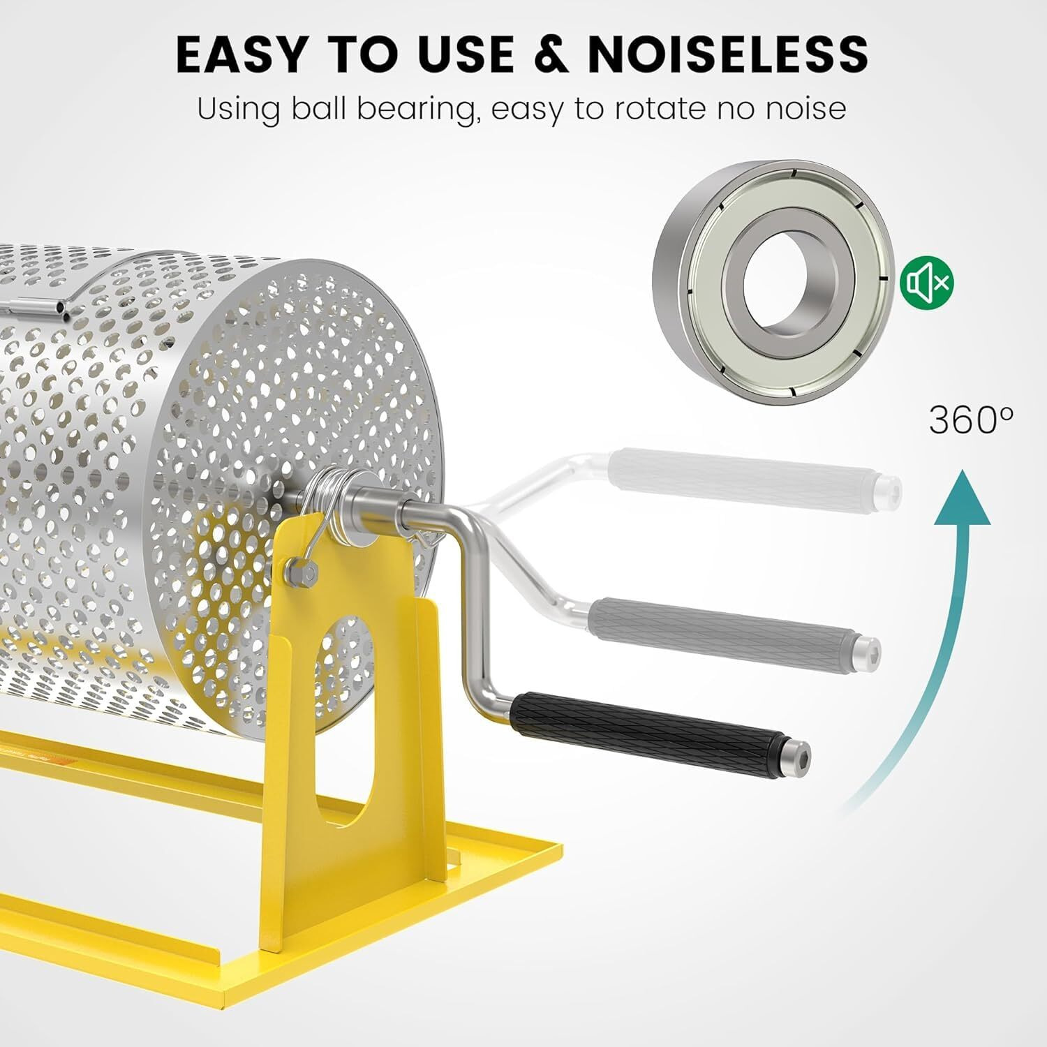 Raffle Drum  Upgraded Raffle Ticket Spinner Drum With Ball Bearing  Durable Ticket Spinner For Raffles Tickets  Large Capacity Raffle Wheel Spinner With Stand (Bright Yellow)