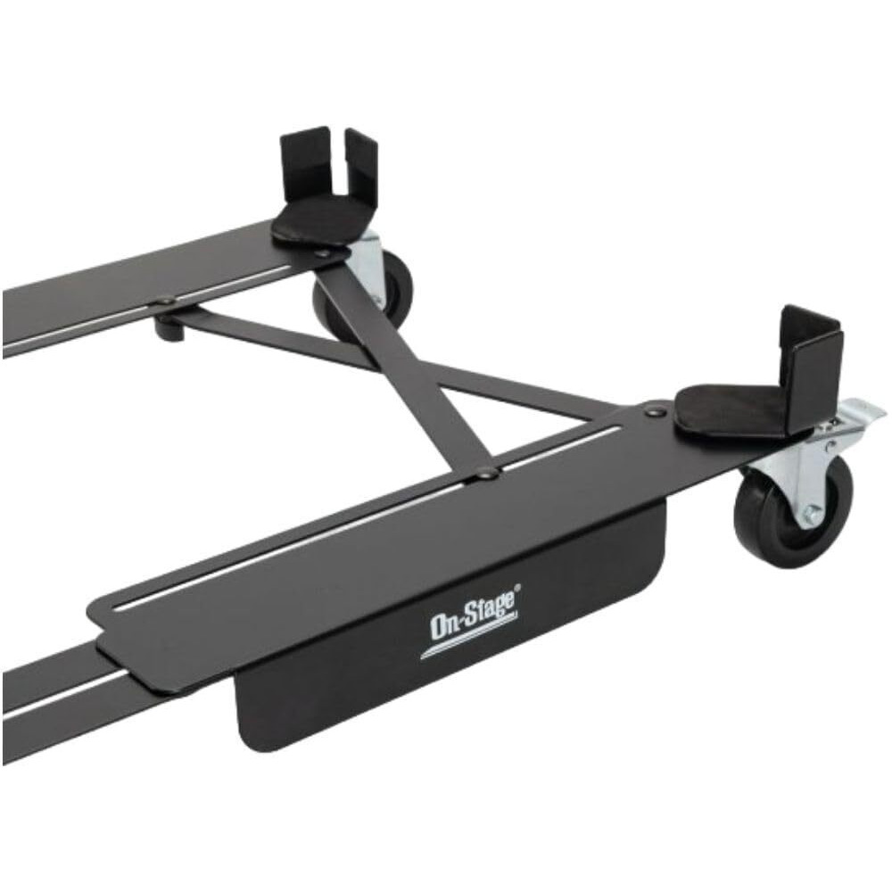 On-Stage Ag5000 Amp Glider (Installation-Free Casters For Amplifiers  Rolling-Cart Attachment  Attachable Dolly  Amp Roller  Adjustable Length And Width  Solid Wheels  Heavy-Duty Steel  Black)