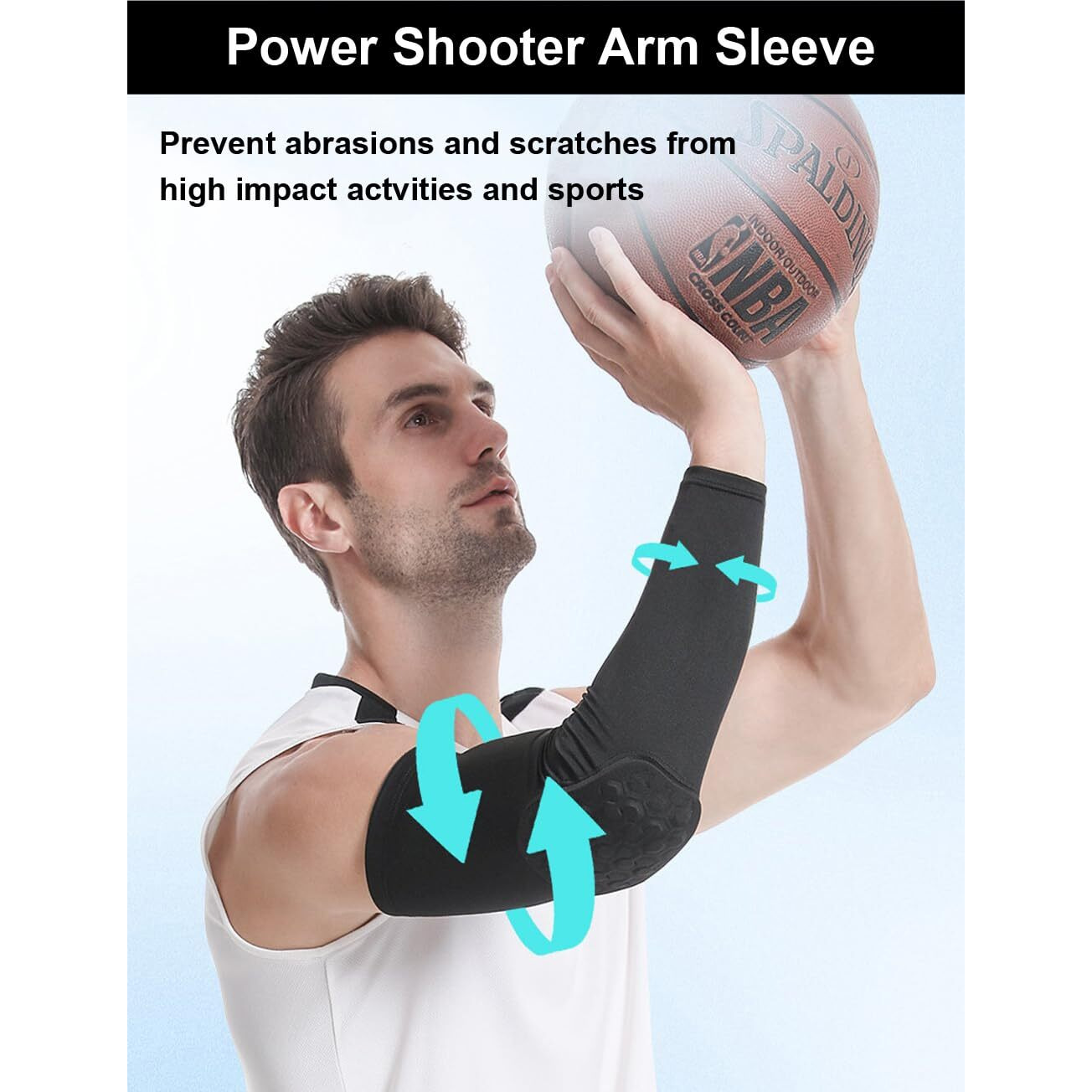 Padded Arm Sleeve Volleyball Arm Sleeves  2 Pack Honeycomb Elbow Pads Elbow Braces  Basketball Sleeves Football Arm Sleeves (White  Xs)