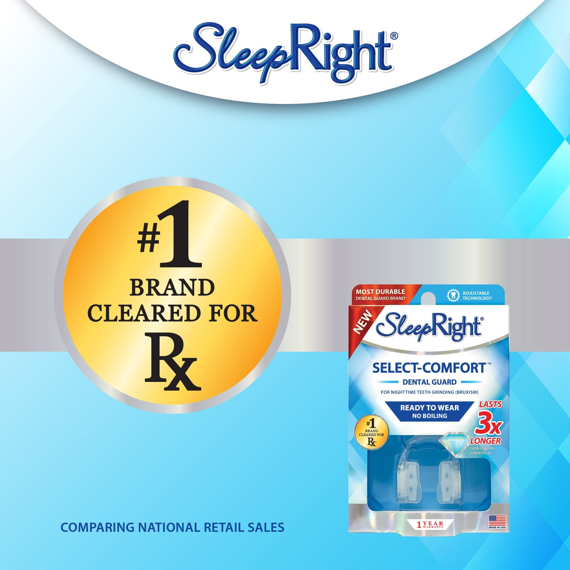 Sleepright Select-Comfort Dental Guard (New Version) - Sleeping Teeth Guard - Mouth Guard To Prevent Teeth Grinding