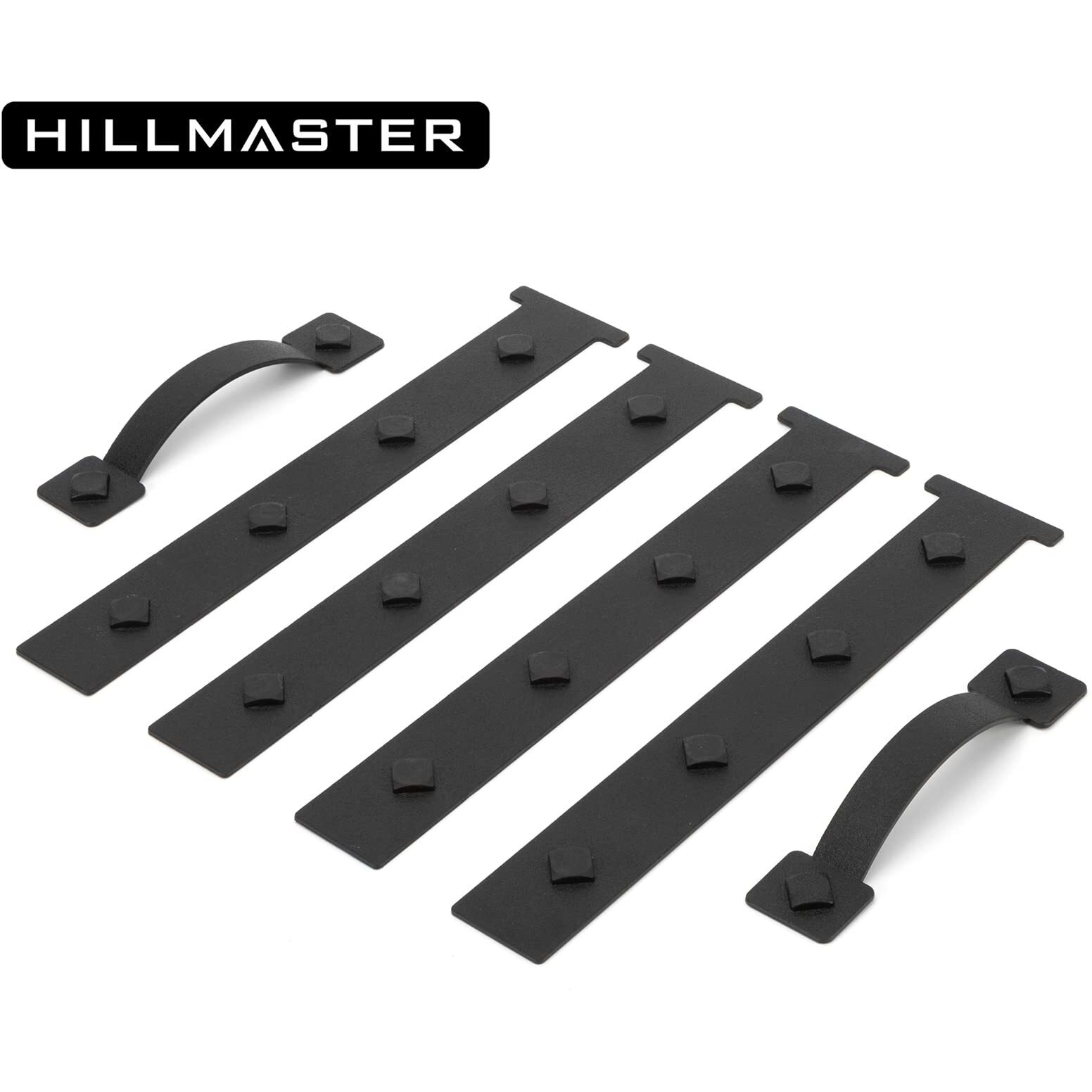 Hillmaster Garage Door Magnetic Decorative Hardware  6 Pieces Rectangle Garage Door Magnets Accents Curb Appeal Faux Hinges And Handles Garage Door Decor Hardware Kit  Black(4 Hinges+2 Handles)
