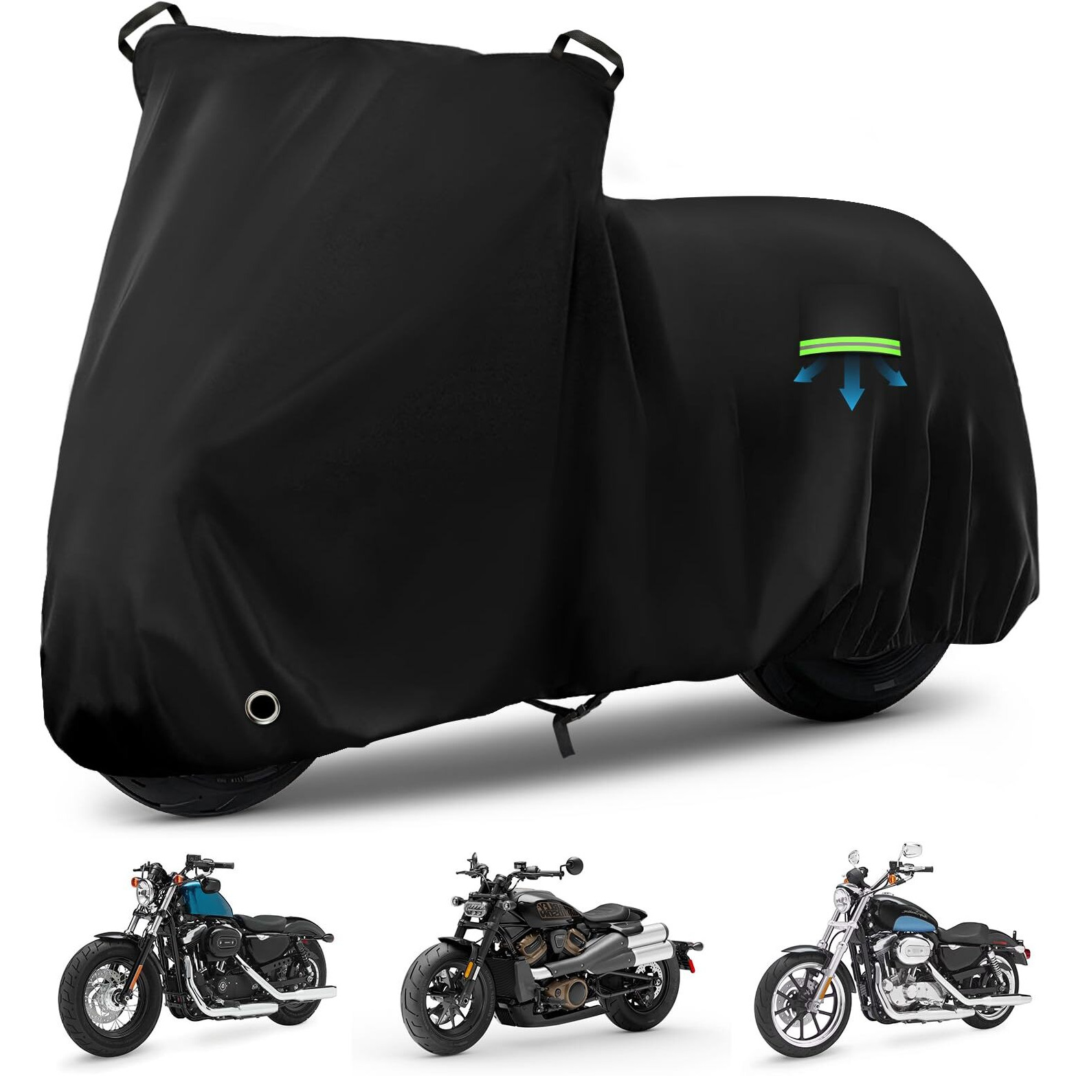 Motorcycle Cover Waterproof For Nightster/Nightster Special/Sportster S/Sporster 883/Superlow  Heavy Duty Sun Uv Rain Dust All Weather Protection Motorbike Cover With Soft Cotton Lining & Lock Hole