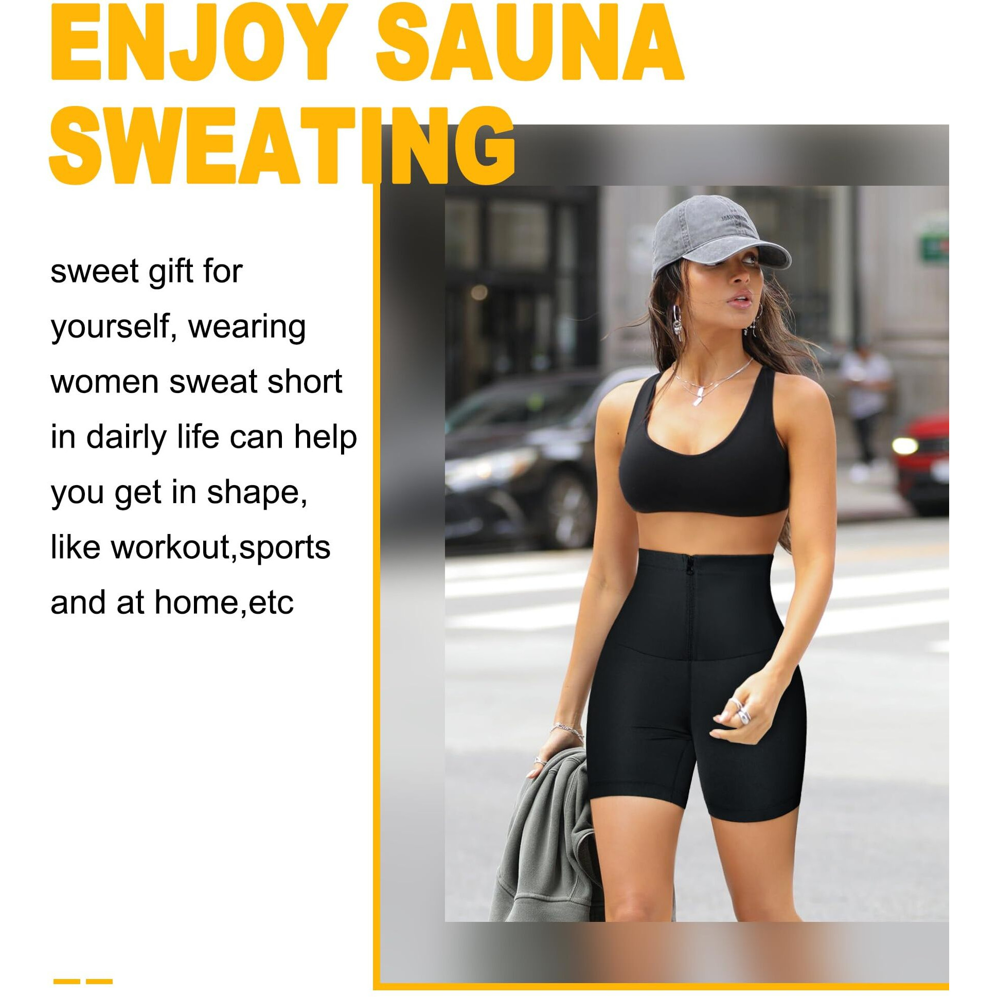 Scarboro Sauna Sweat Shorts For Women Waist Trainer Leggings Workout Suit Compression Body Shaper Band