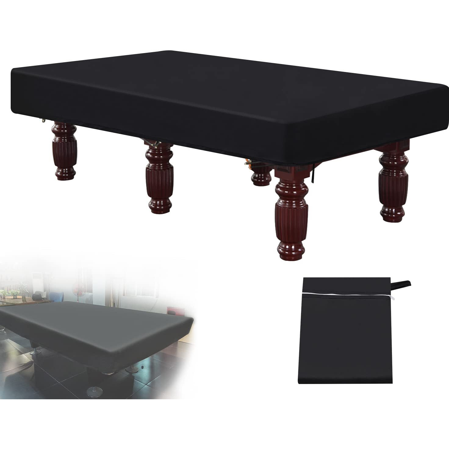 7/8/9 Foot Billiard Pool Table Cover  Waterproof&Tearproof Cover For Pool Table With Storage Bag  Indoor Outdoor All Season Sun Rain Snow Dust Protection Snooker Table Covers (7Ft)
