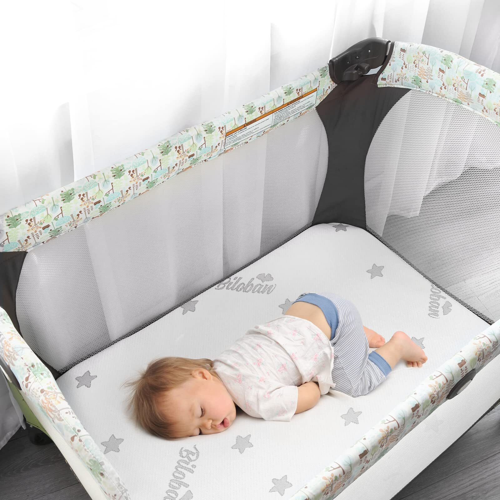Pack And Play Mattress Protector Cover With Zipper Compatible With Graco Pack N Play Playard Mattress To 2.5""  Waterproof Viscose Made From Bamboo Playpen/Mini Crib Mattress Protector/Encasement