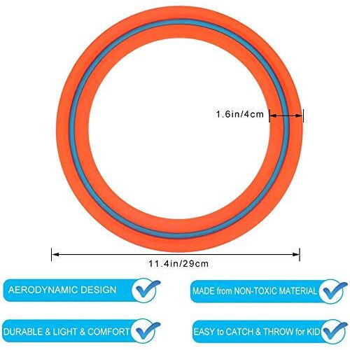 Jeefud Flying Disc For Kids Adults 11 Inch Flying Ring  2 Pack Beach Backyard Sports Play Soft Discs Best Sport Outdoor Tossing Toy Gift For 4+ Year Old Boys Girls Family