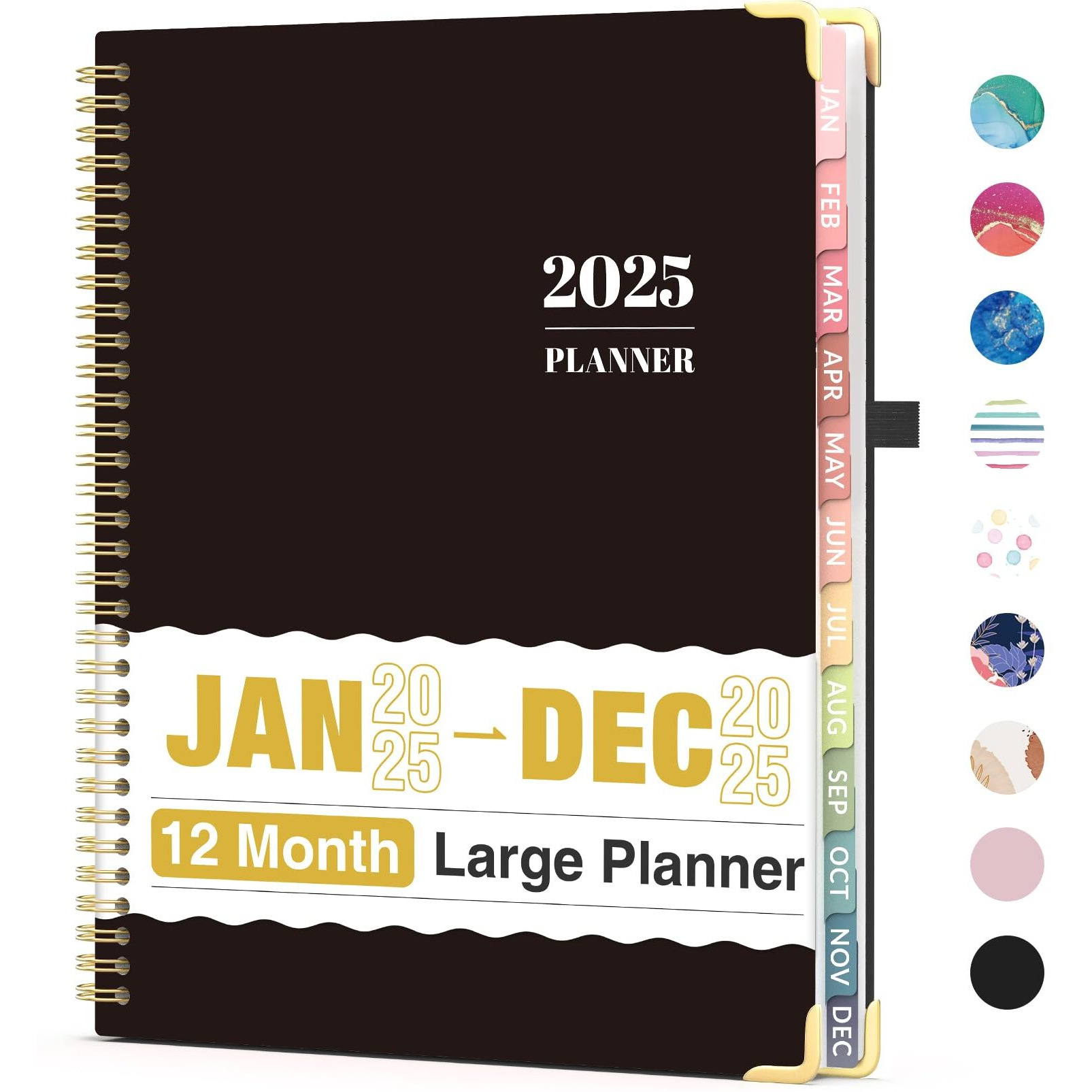 Forvencer 2025 Planner  Hardcover Weekly And Monthly Planner  Jan - Dec 2025  Agenda Book Planner For Women  8.5 X 11 Calender Planner With Spiral Bound  Month Tab For School  Office (A4  Black)