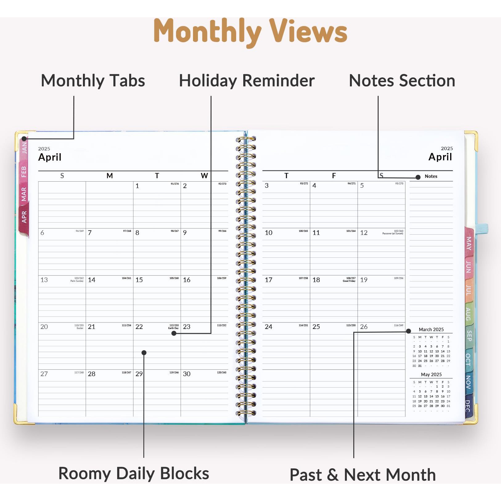 Forvencer 2025 Planner  Hardcover Weekly And Monthly Planner  Jan - Dec 2025  Agenda Book Planner For Women  8.5 X 11 Calender Planner With Spiral Bound  Month Tab For School  Office (A4  Black)