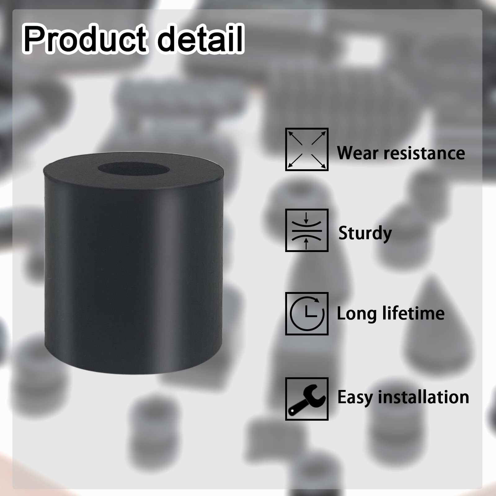 12 Pcs Multi Purpose Rubber Spacer 3/4 Inch Od X 1/4 Inch Id X 3/4 Inch Thickness  Rubber Bushing Anti Vibration Spacer Thick Rubber Washers For Home And Car