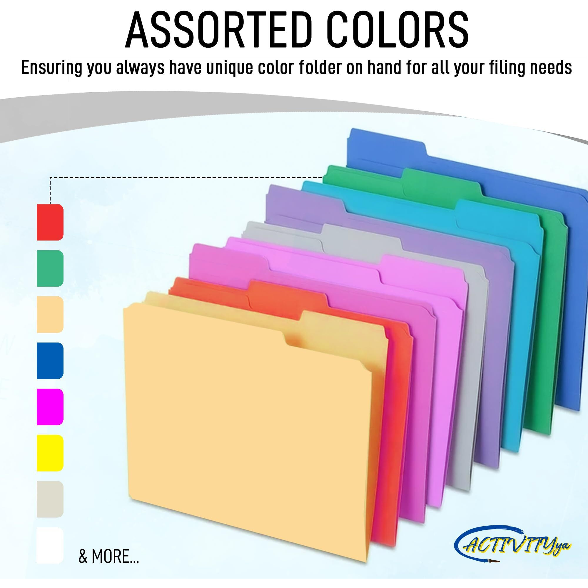 White File Folders  1/3-Cut Tabs  Letter Size  12-Pack - Durable Office Filing Folders For Documents  Papers  And Organization